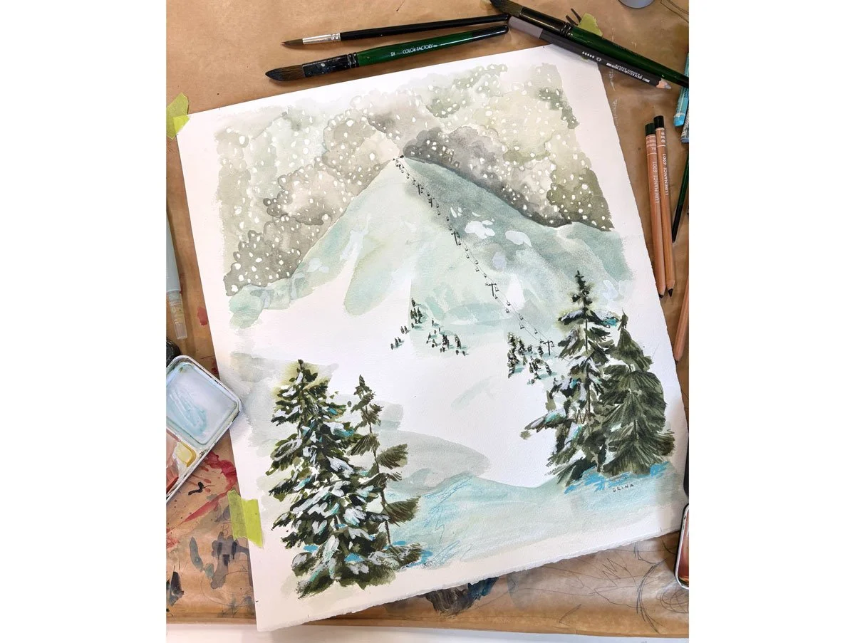 Fernie Freestyle Auction Landscape Art Commission by Brina Schenk