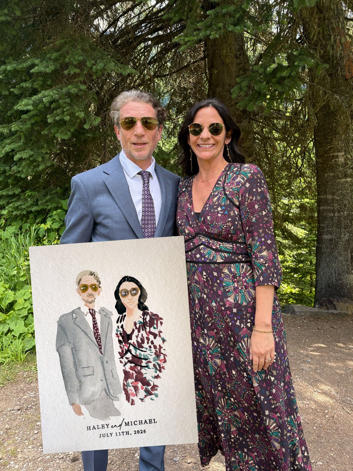 watercolour portraits at Island Lake Lodge 2026 by Brina Schenk, Canadian artist living in Fernie, BC, Canada