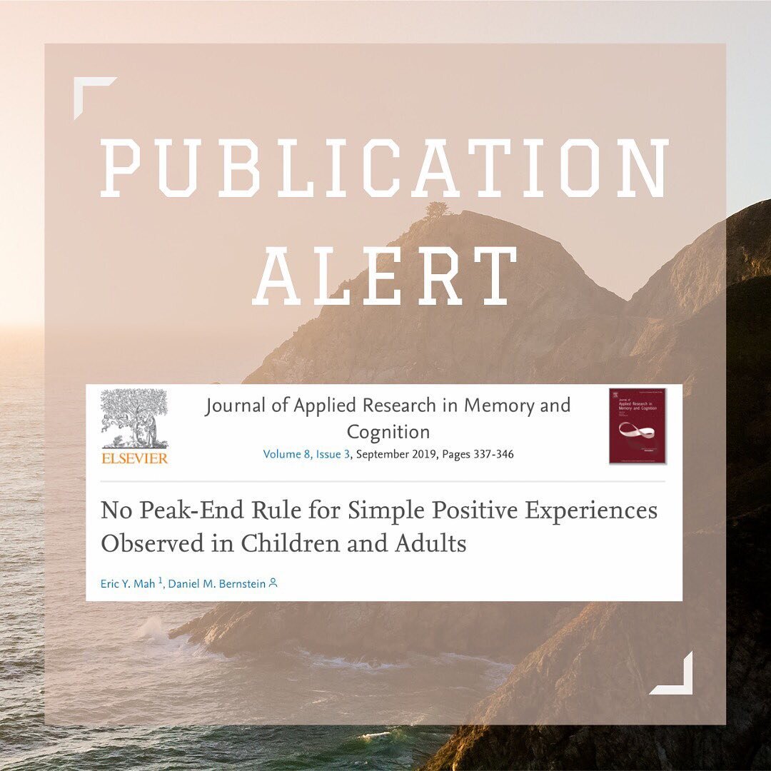 Here's a publicaction brought you by Dr. Daniel Bernstein and one of our collaborators, Eric Mah. Full link to the article can be found on our website. Link in bio. #research #publication #cognition