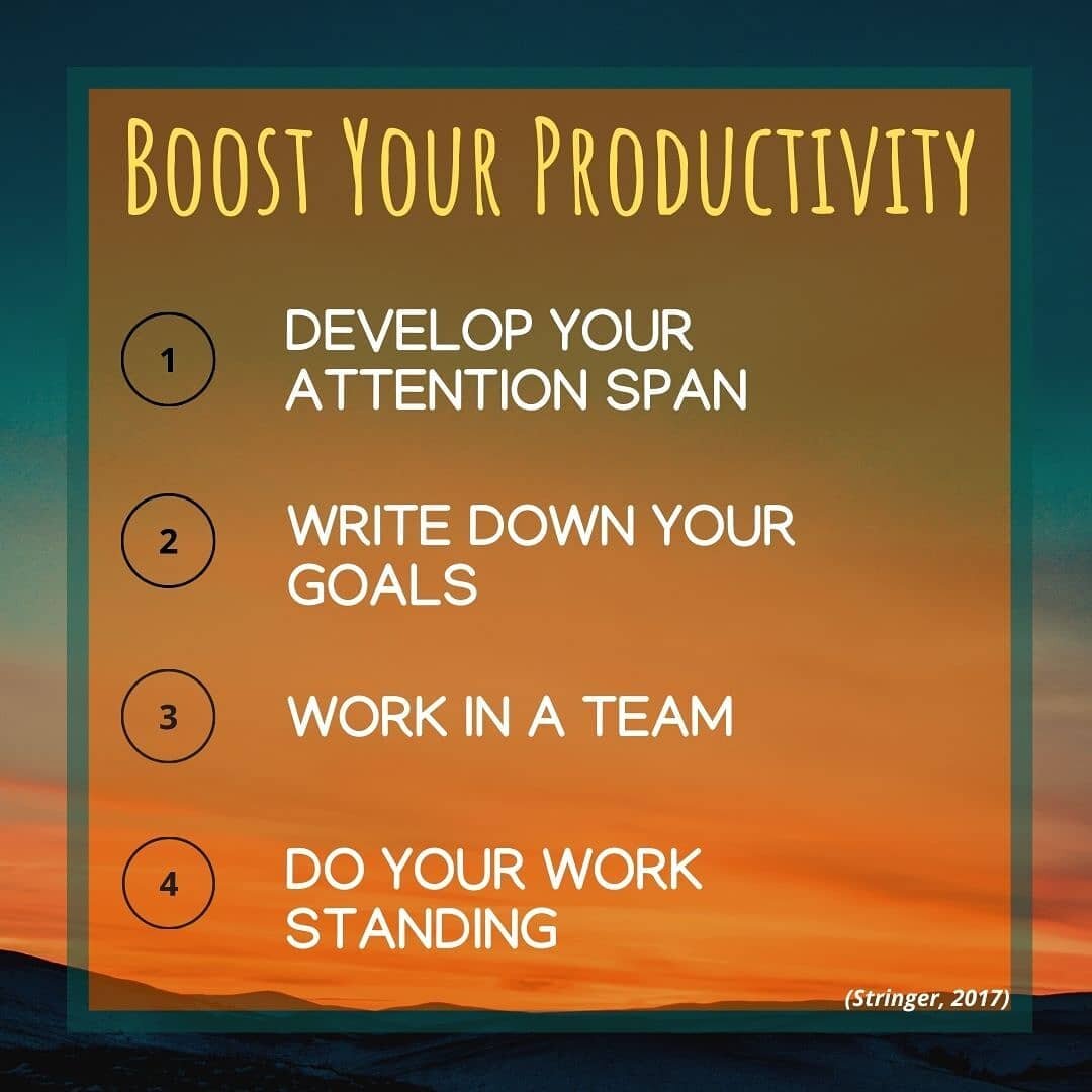 Looking for ways to boost your productivity? Click on the link in our bio to read more about the tips&nbsp;provided by Heather Stringer!

#tips #productivity #research #psychology