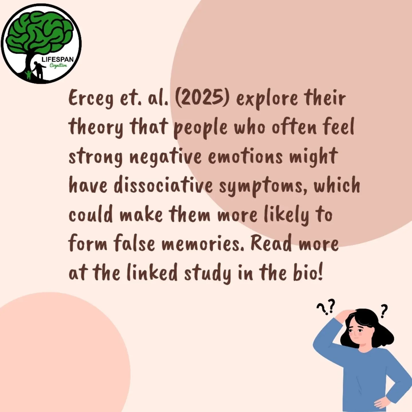 How emotions might shape our memories 💭🧠

Reference:
Erceg, H. G., Matsuba, M. K., Scoboria, A., Bernstein, D. M. (2025). Dissociation mediates the link between negative emotionality and false memory. Journal of Applied Research in Memory and Cogni