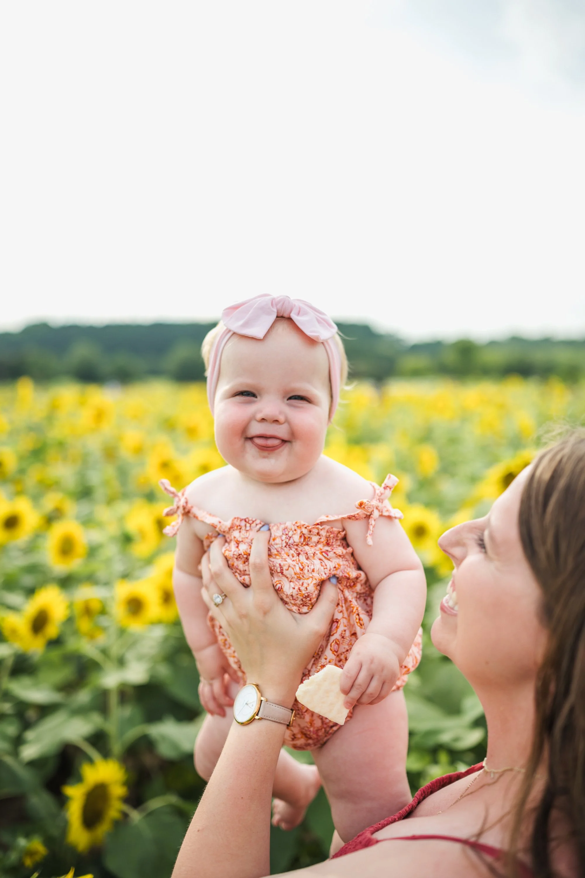 Dorothea Dix Sunflower Field Family Photographer in Garner, North Carolina