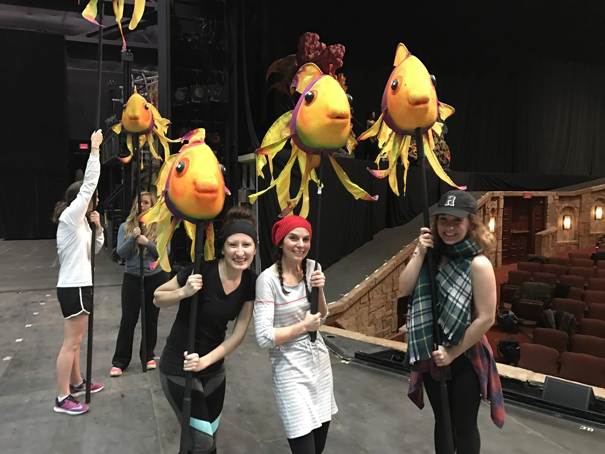 Kelsey, Leah, and Cori, three cast members, were nice enough to pose for me during a break in rehearsal. 
