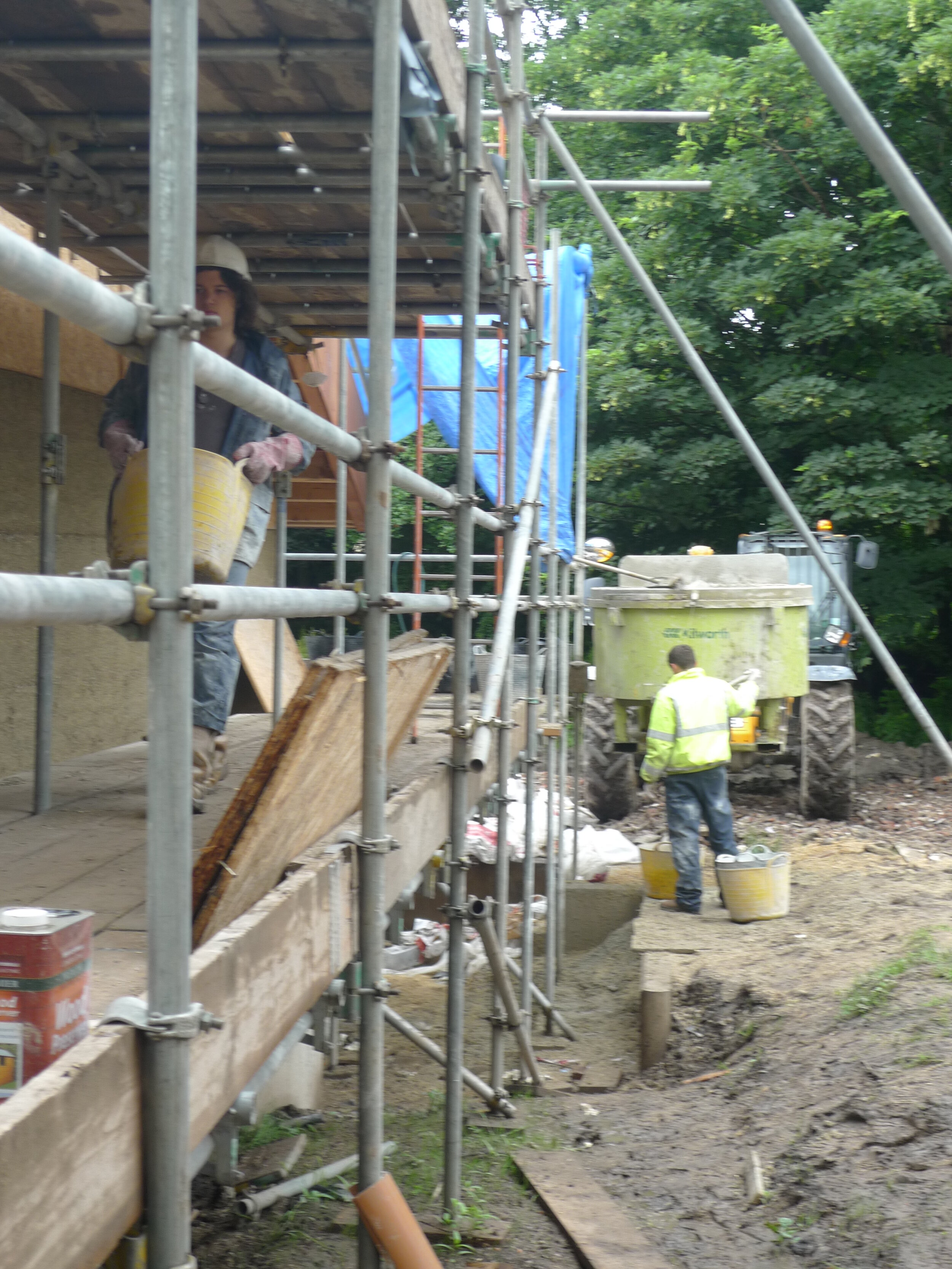 mixing was courtesy of a pan mixer run off the telehandlers hydraulics