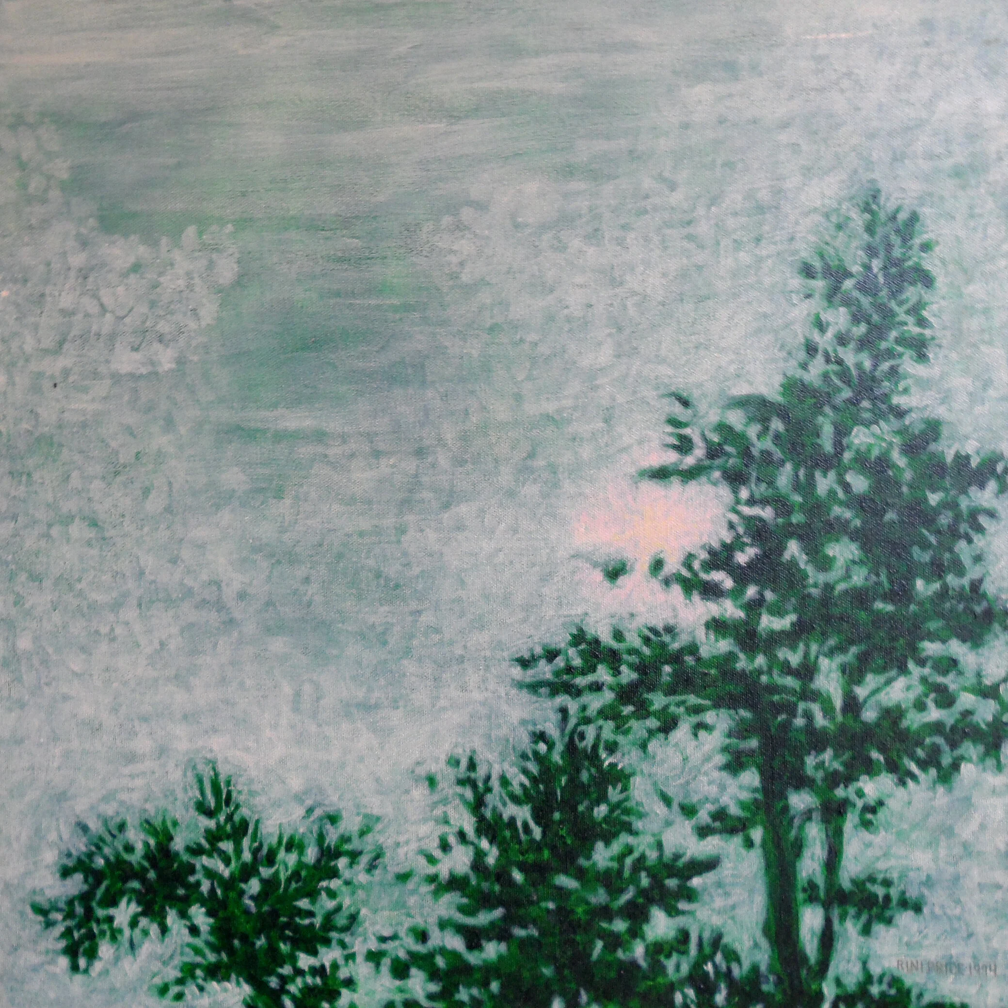 Sun Filters Through Hazy Sky | Acrylic | 18 x 18 inches | 1994