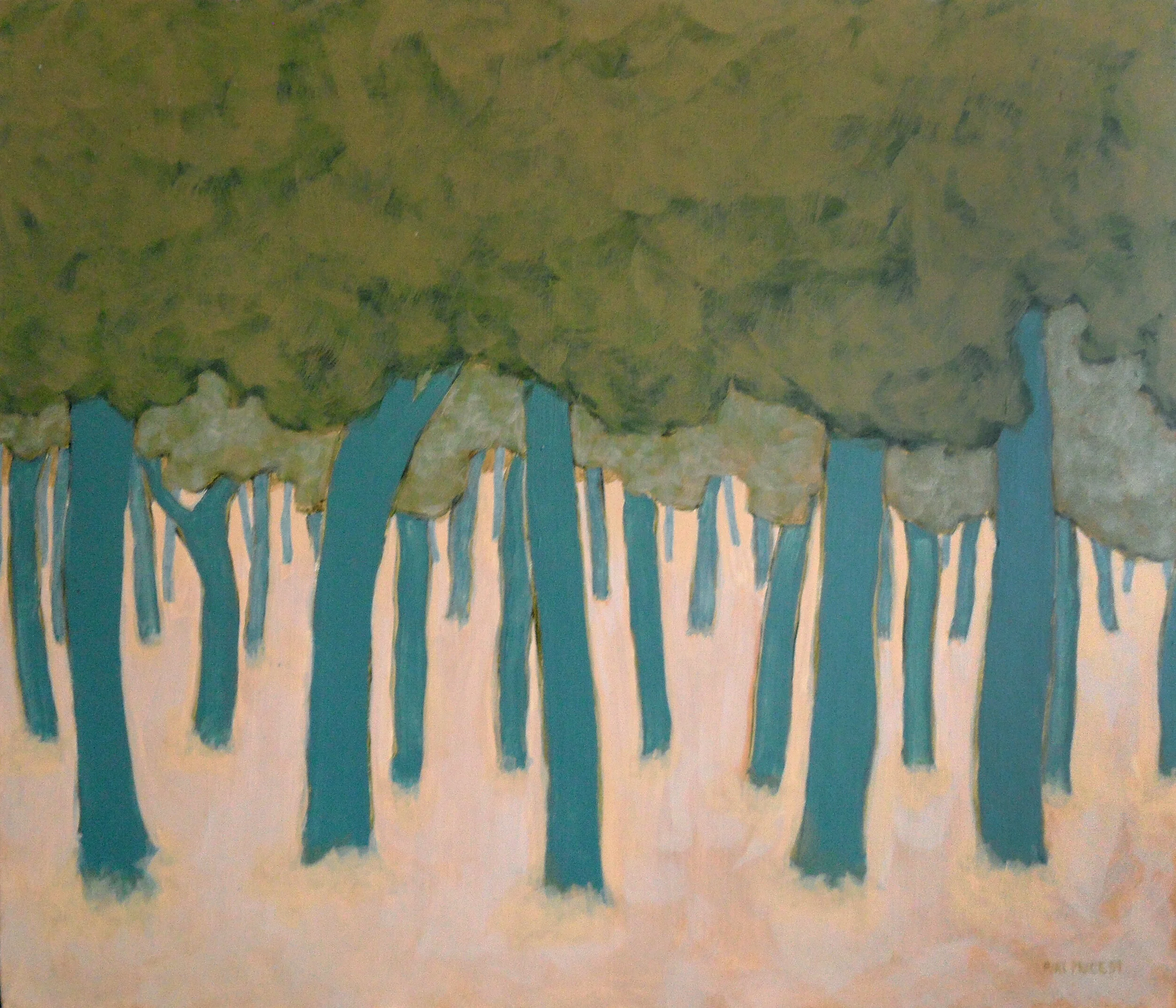 Forest of Blue Trunks | Acrylic | 18.5 x 21 inches | 1989