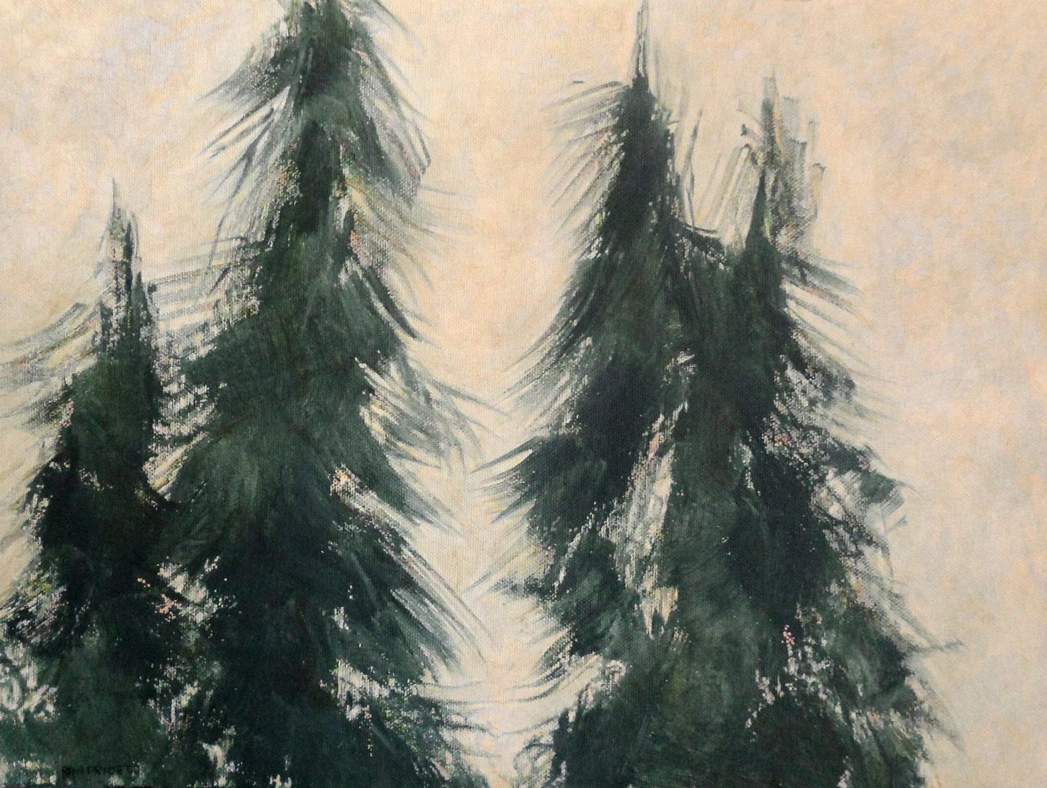 Four Fir Trees | Acrylic | 12 x 16 inches | 2000