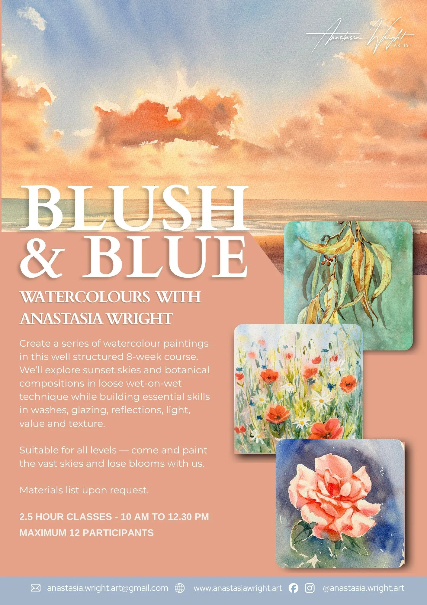 Blush & Blue Watercolours with Anastasia