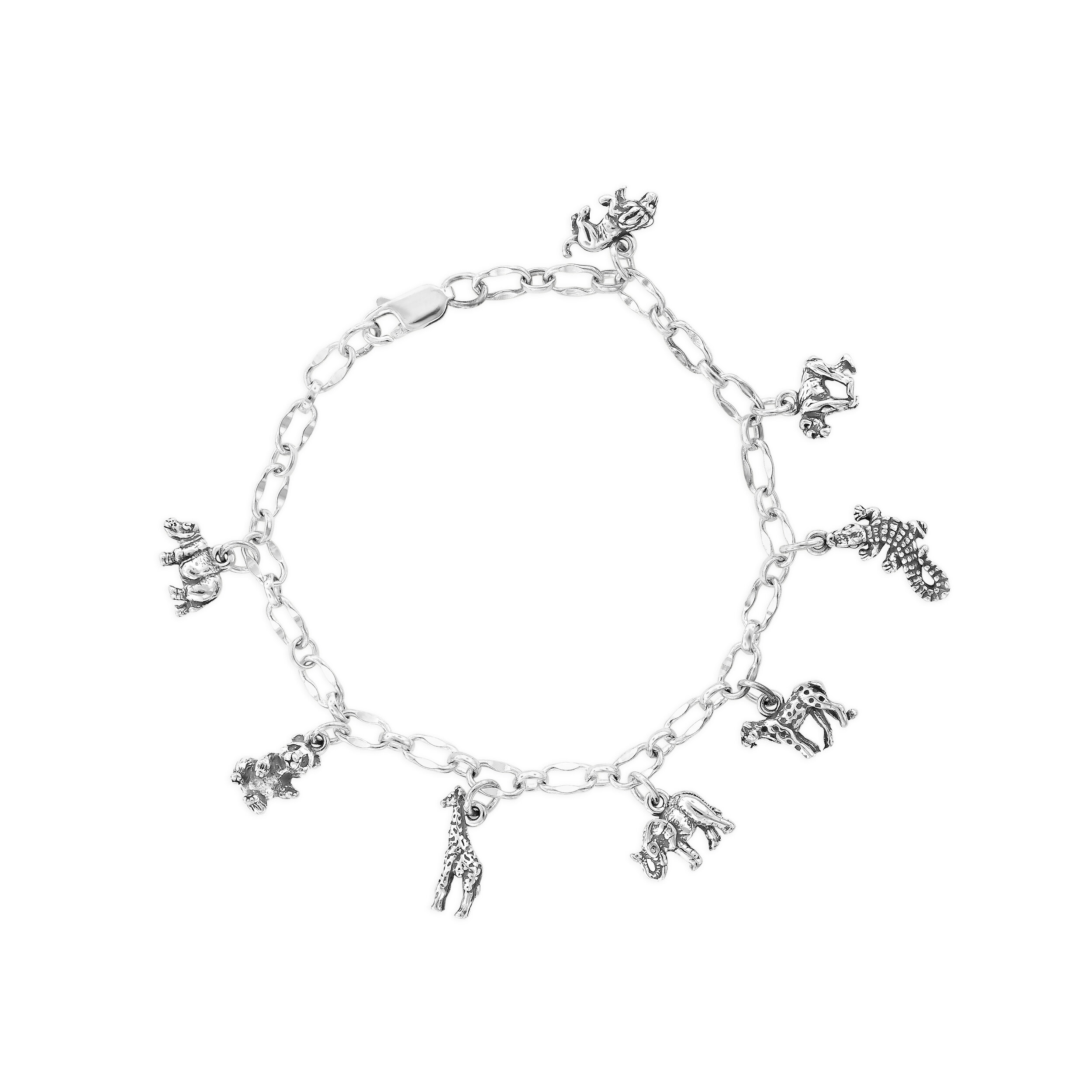 Farm Animal Charm Bracelet - Sterling Silver Bracelet with Cow, Horse, –  Mark Poulin Jewelry
