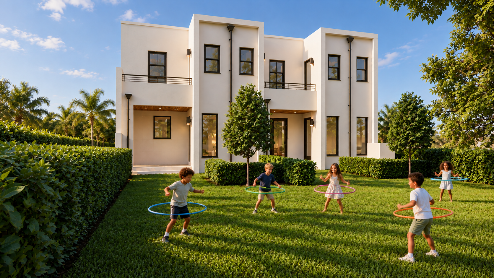 Children Hula Hooping in a Modern Backyard.png