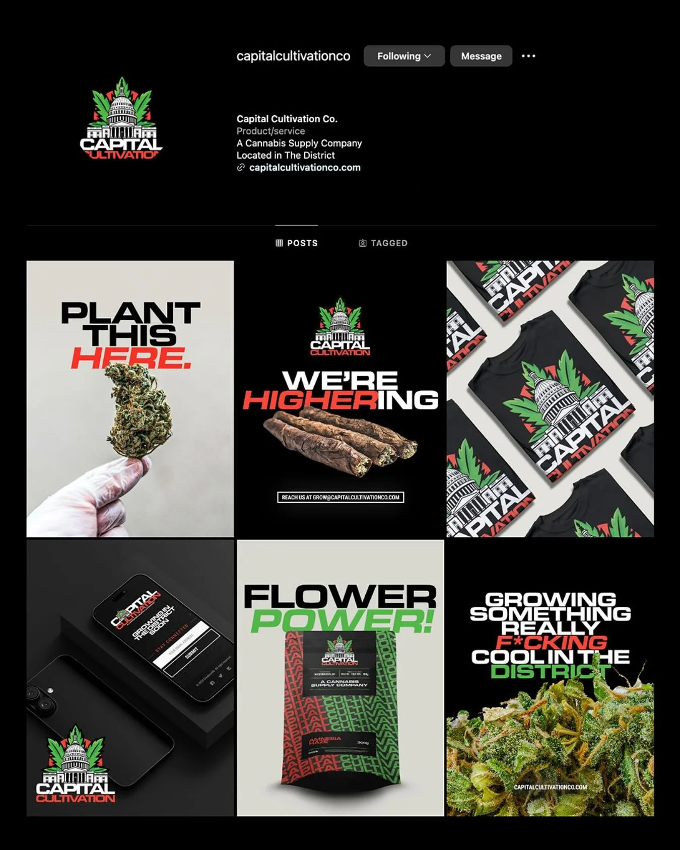 🌿 Introducing Capital Cultivation &mdash; Where premium cannabis meets elevated culture. Rooted in quality, grown with purpose, straight from the District. 💚✨ #CapitalCultivation #ACannabisSupplyCompany #CannabisCulture #BrandIdentity #LogoDesign #