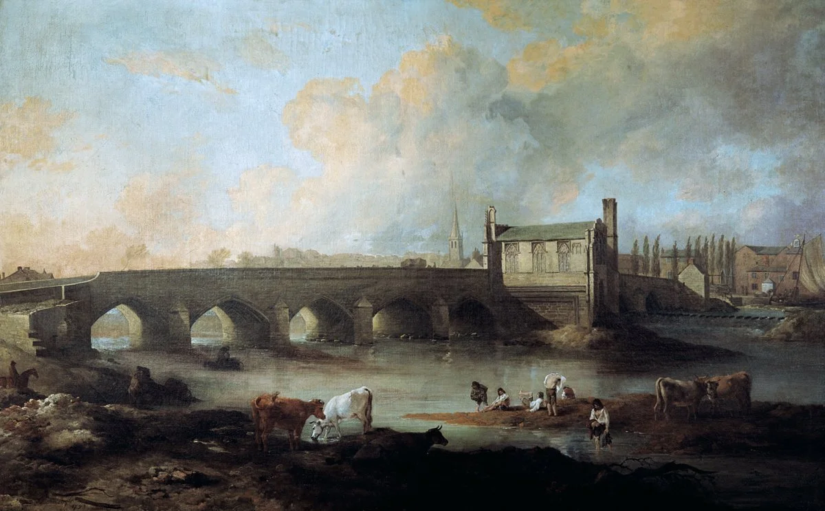 18th Century painting of Wakefield Bridge by Philip Reinagle