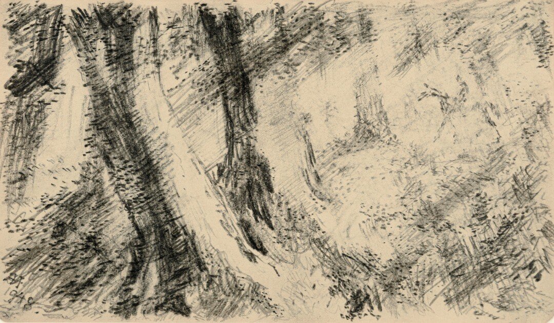 Rider in forest (1948) by Albert Houthuesen
Pencil on paper
11.6 x 19.8 cm 
Title is descriptive.
.
.
#houthuesen #alberthouthuesen #pencilart #pencilartwork #1940sart #1940sartwork #treeart #horseartwork #horseart #horseartwork #forestart #forestart