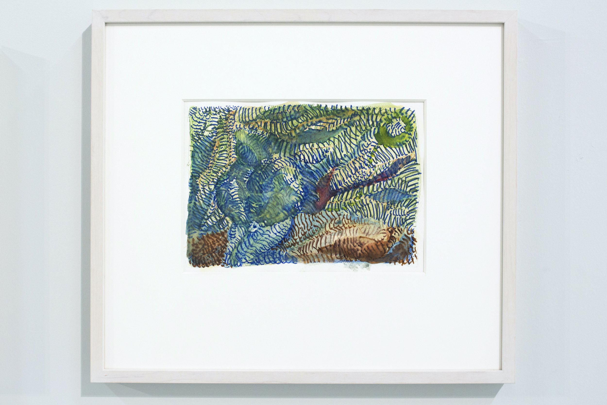   Variation pour un atlas bleu ,  2021, watercolor and marker pen on paper, 38 x 45 cm 
