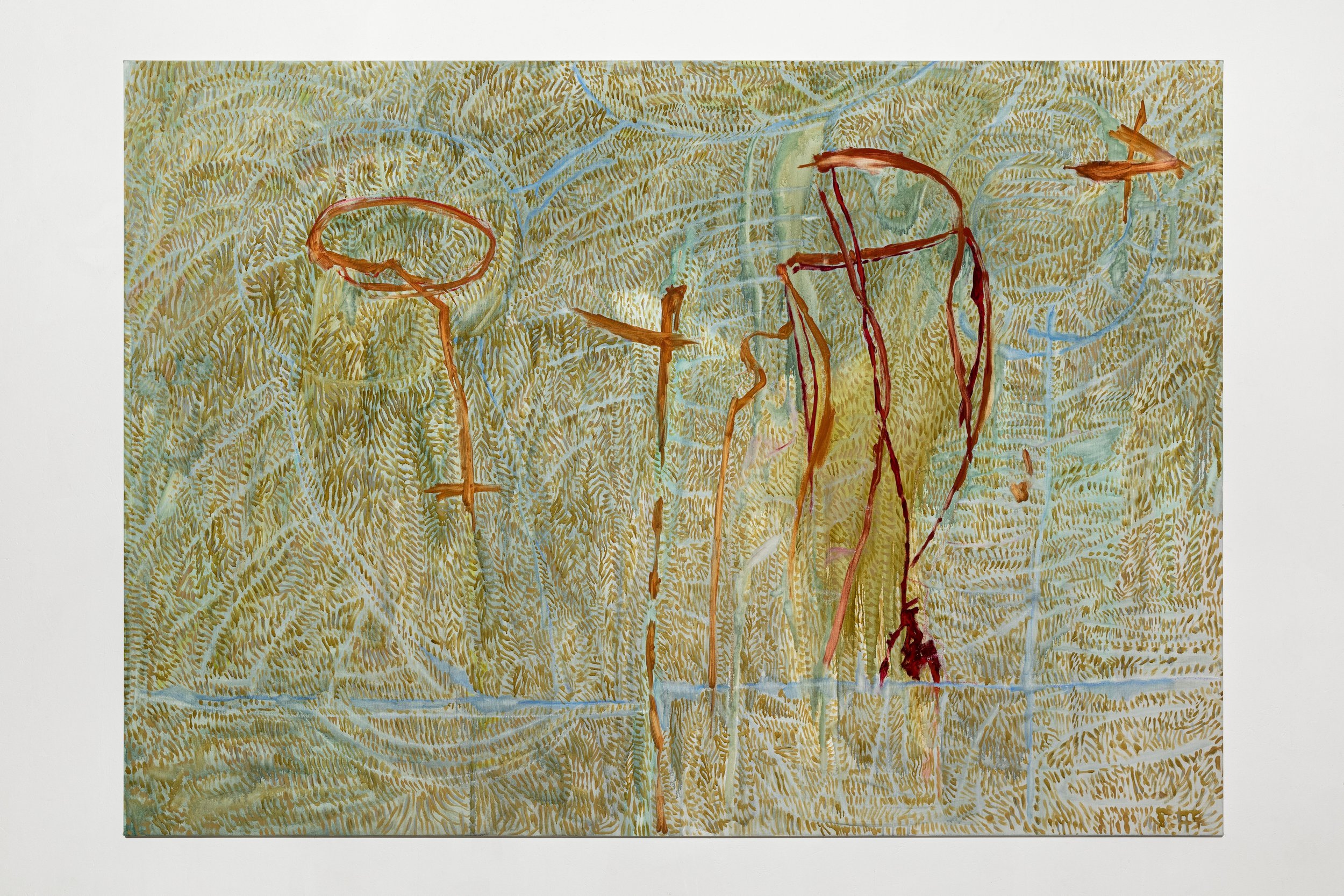   Al Zuhur , 2021-2022, Oil on canvas, 220 x 155 x 3,5 cm 