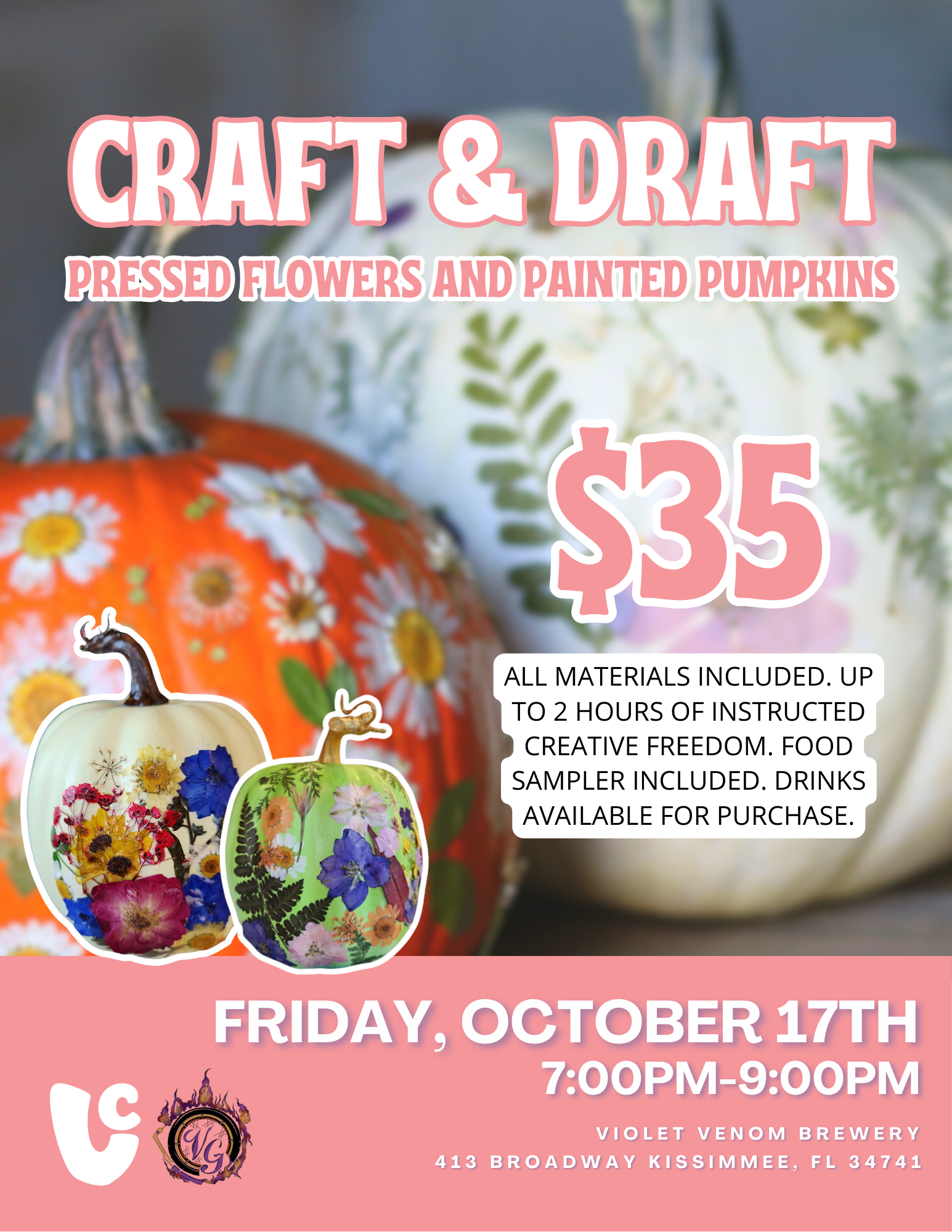 Craft & Draft: Pressed Flowers and Painted Pumpkins