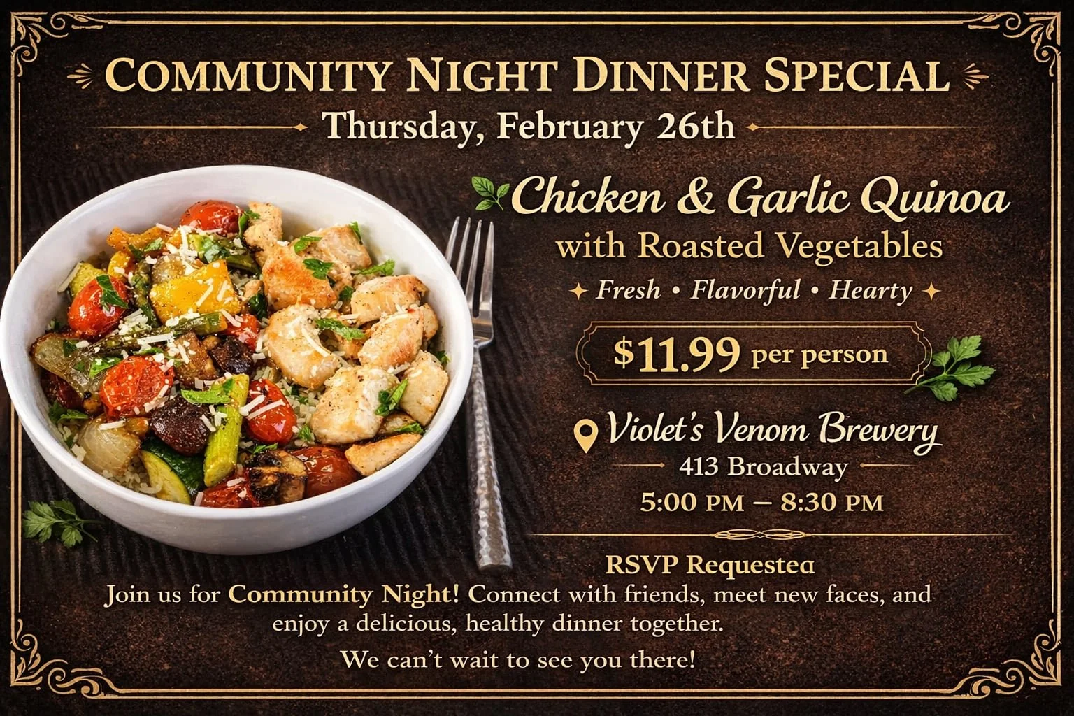 Community Night Dinner Special