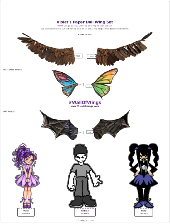 Paper Doll Wing Set by Violet's Garage 