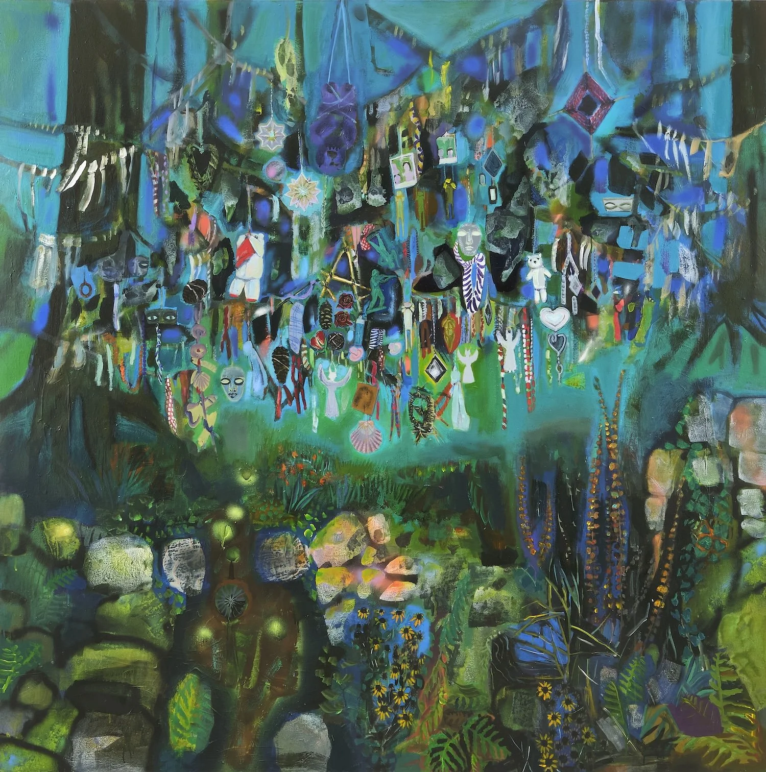 Wish Tree and Ruin | 72 by 72 inches | 2025