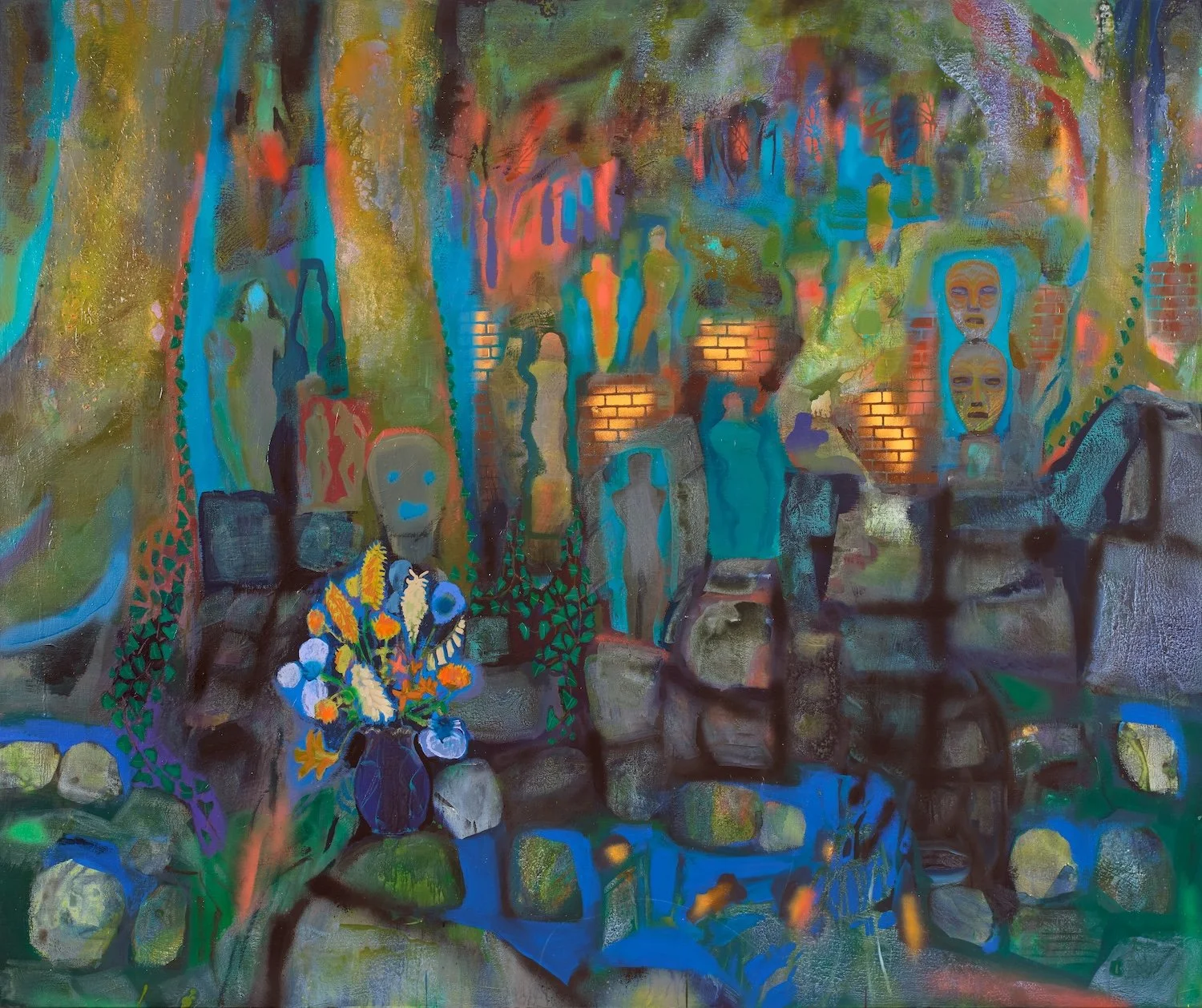 Sanctuary Ruin with Offerings | 60 by 72 inches | 2026
