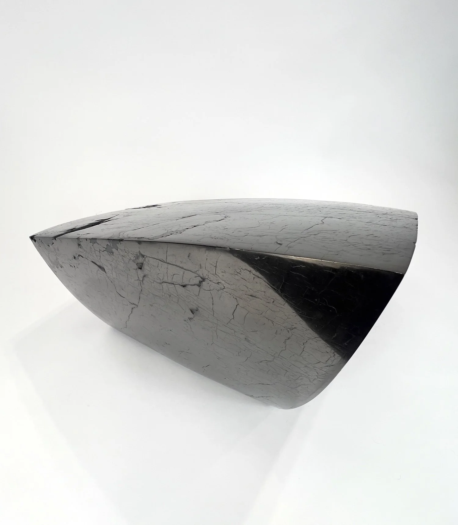 JIM ZIVIC Carbonem Sacrosanctum - Ship | Polished coal | 18 by 21 by 15 inches | 2025
