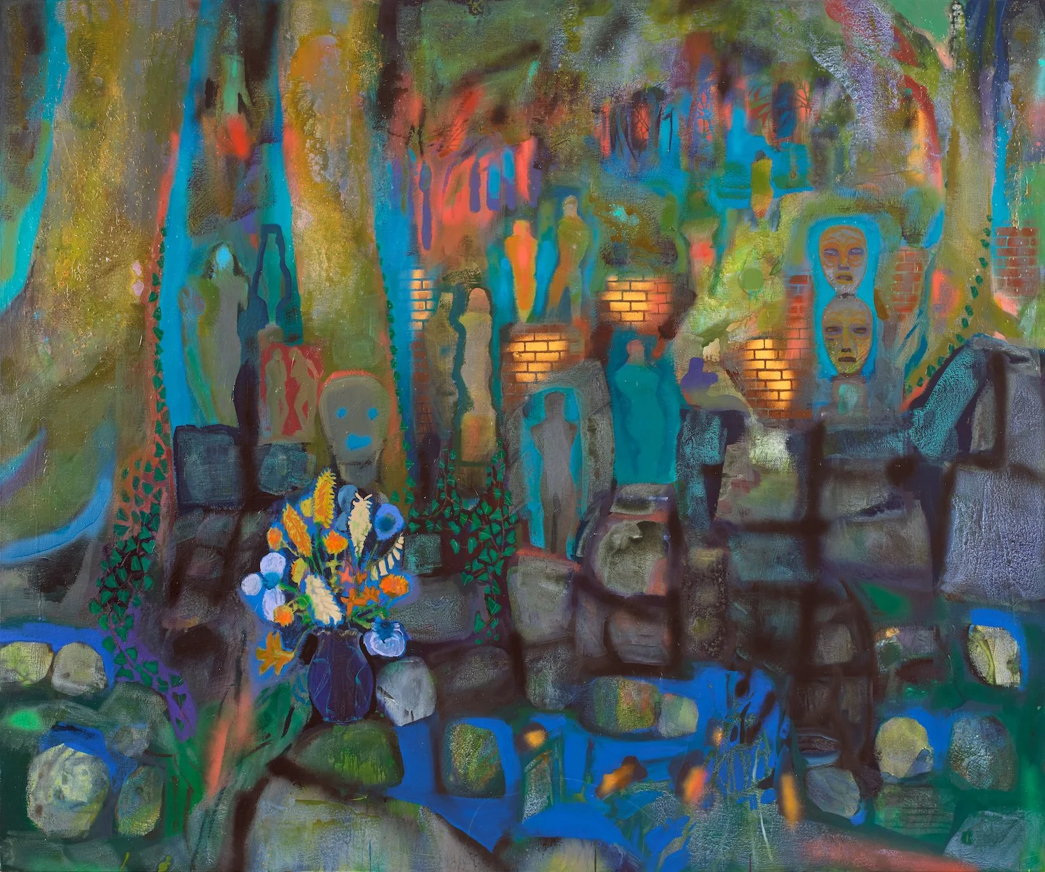 Sanctuary Ruin with Offerings | 60 by 72 inches | 2026