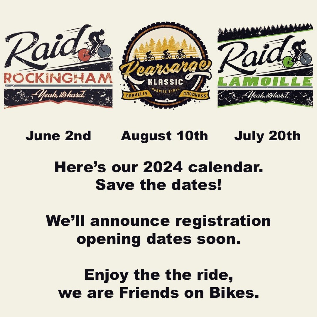 Here ya go!
Re-posting as the earlier image had dates flipped for Kearsarge and Lamoille. Mea culpa:)
#grvl #friendsonbikes