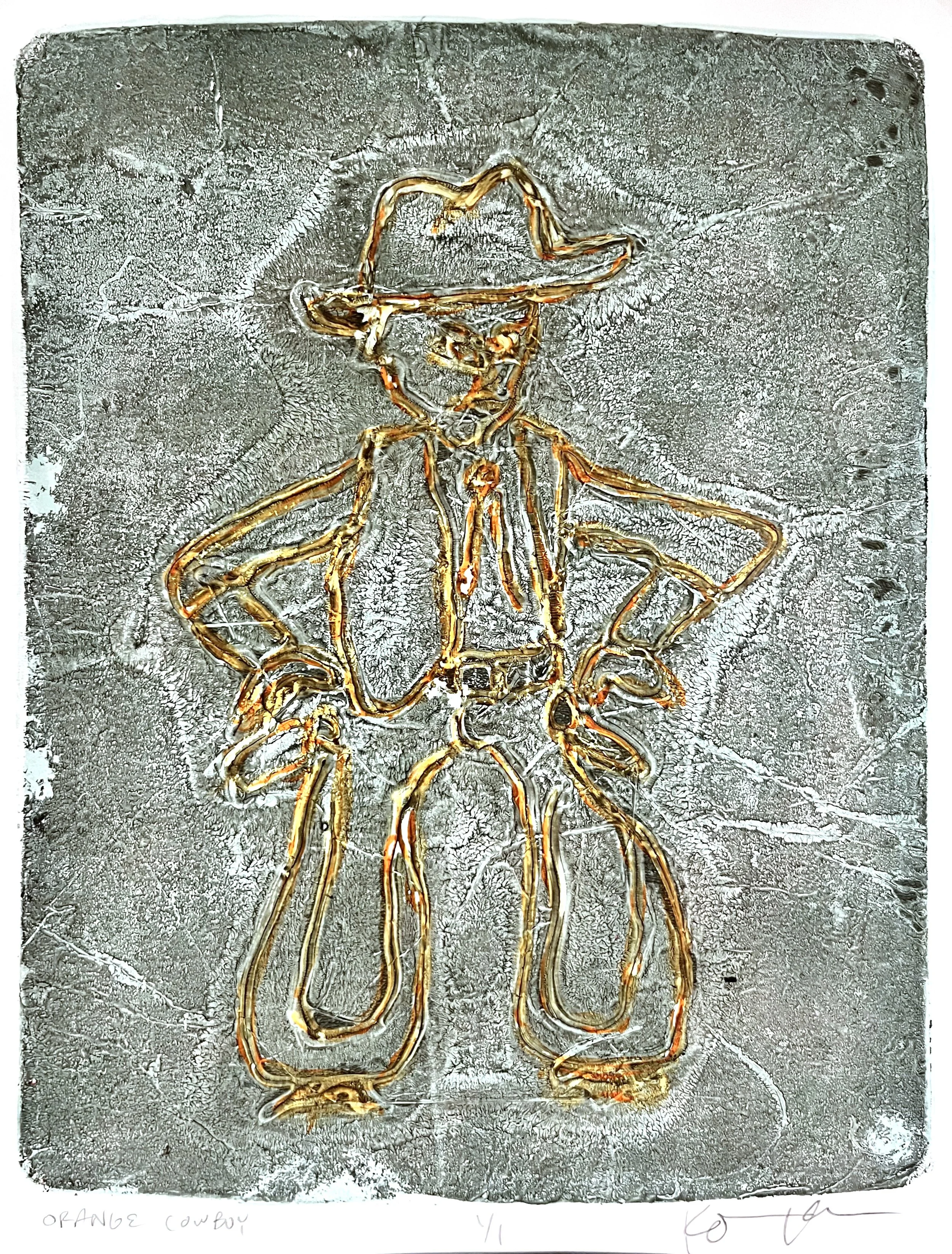 "Orange Cowboy" Monotype