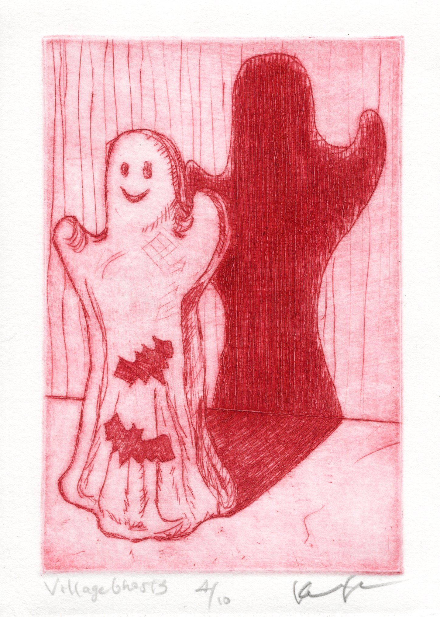 "Village Ghost 3" Drypoint