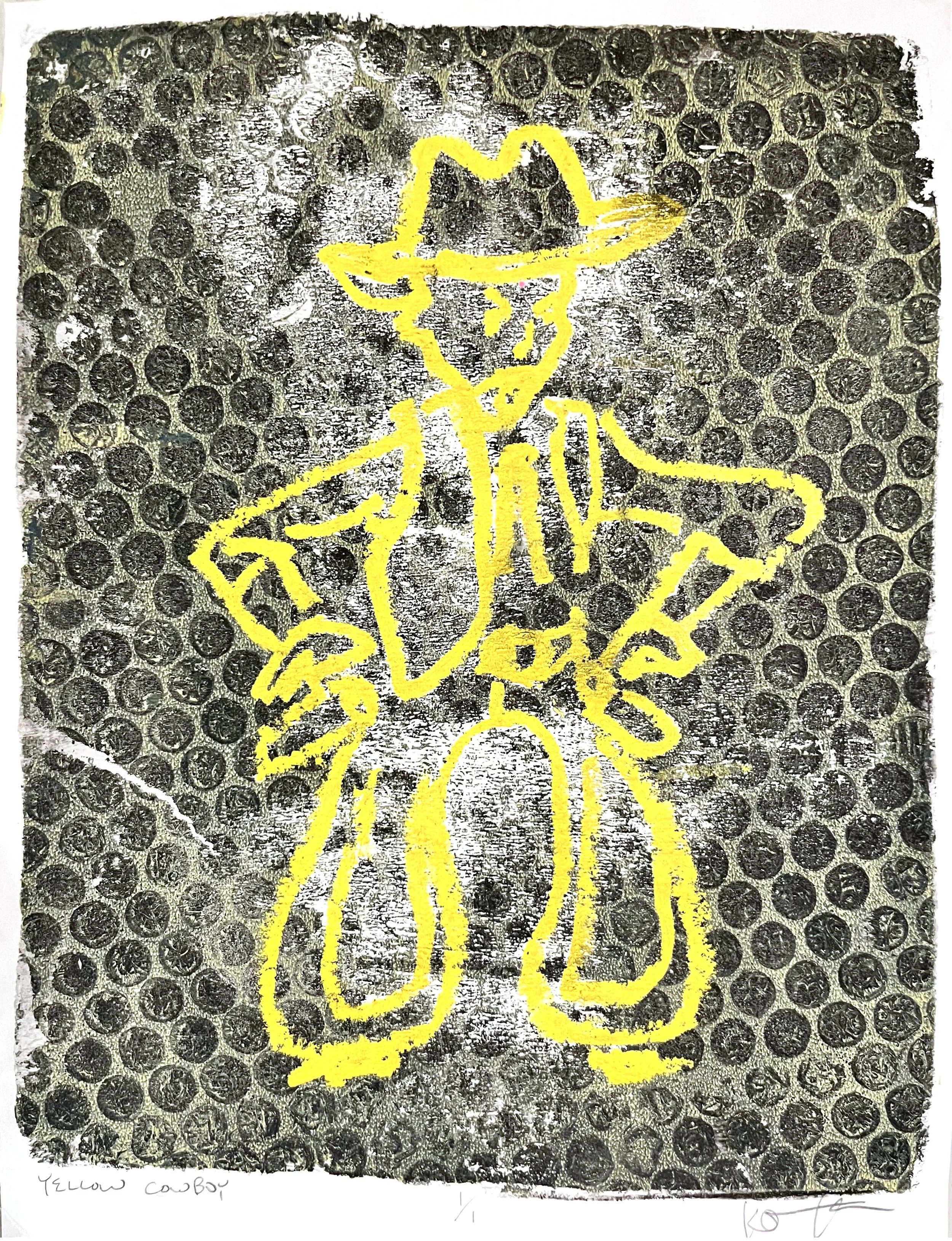 "Yellow Cowboy" Monotype