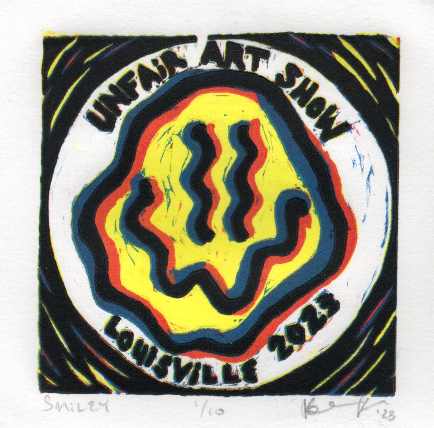 "Smiley" Reductive Relief Print