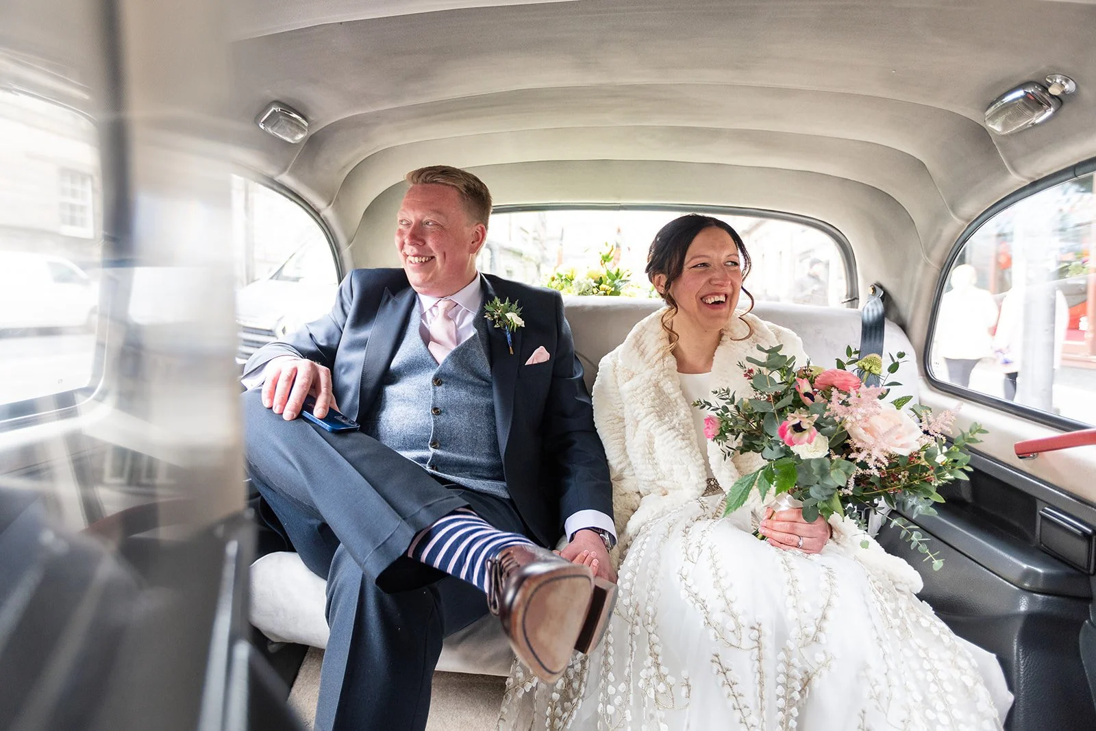 Edinburgh based Scottish wedding and elopement photographer at the City chambers for an April elopement