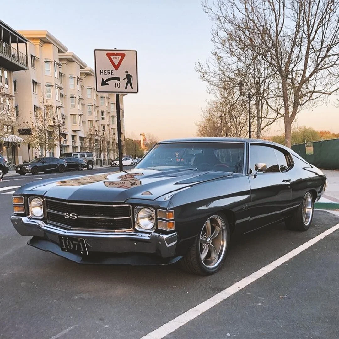 @marc_sfgold is showing off his new Addictive Flow Front Spoiler on his beautiful 1971 Chevelle! Get your Addictive Flow Spoiler today from @groundupss396 &amp; @camarocentral_llc