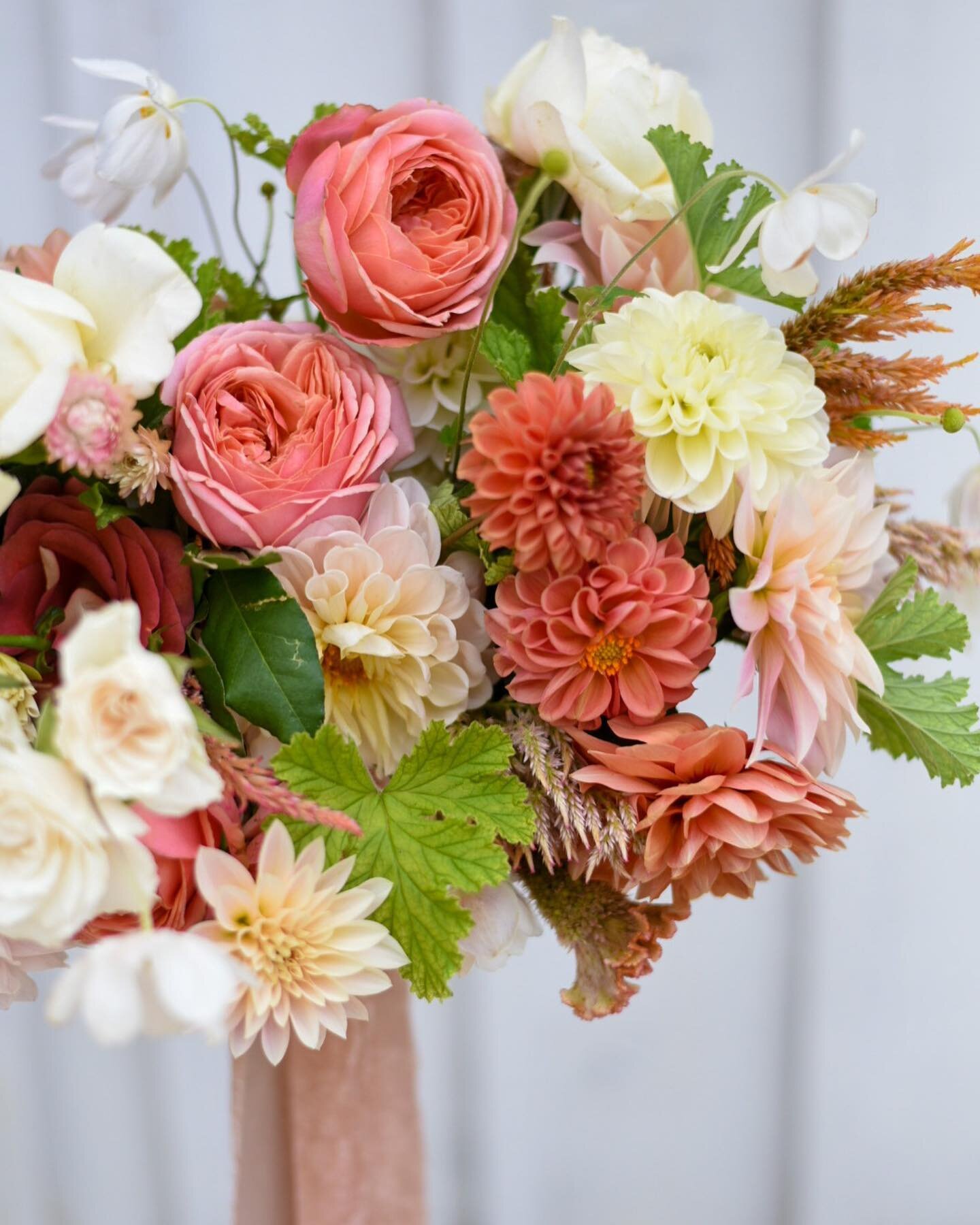 For sweet Kathryn on October 22. What was supposed to be an early May wedding full of coral peonies and blush butterfly ranunculus and poppies had to be postponed and therefore reimagined (cuz guys- I refuse to fly in peonies from a different contine