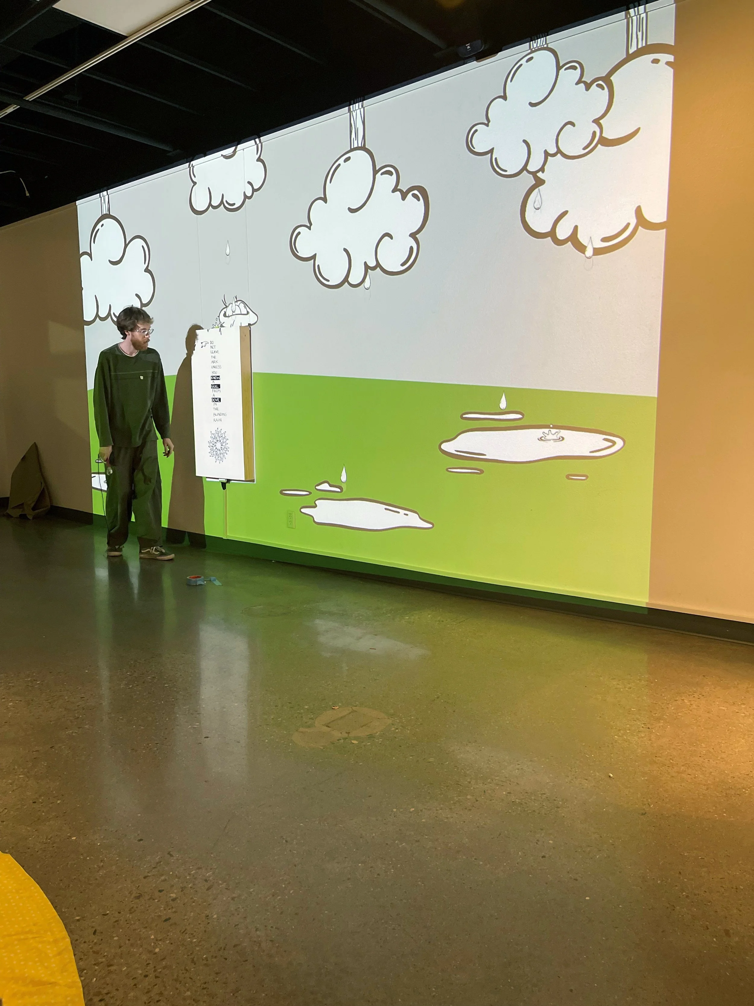 Installation: DON’T LEAVE THE ARK UNLESS, 2023-24, MadMapper video list: https://youtu.be/13arVoiwUNE?list=PLq8CLh4QZ85XD47v35sYdNi5kmO3X63ZH