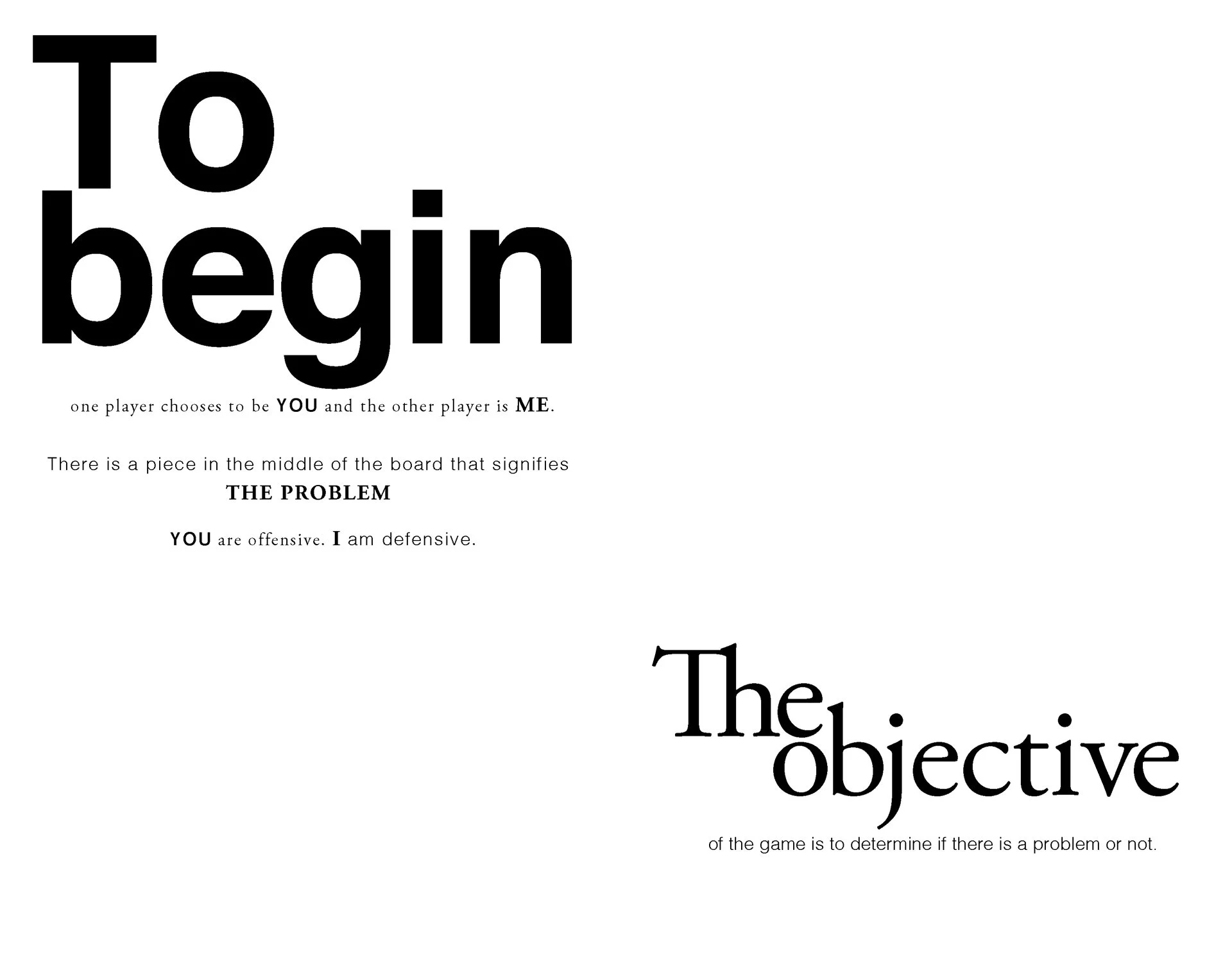 Yours and Mine, Rules: pages 1-2