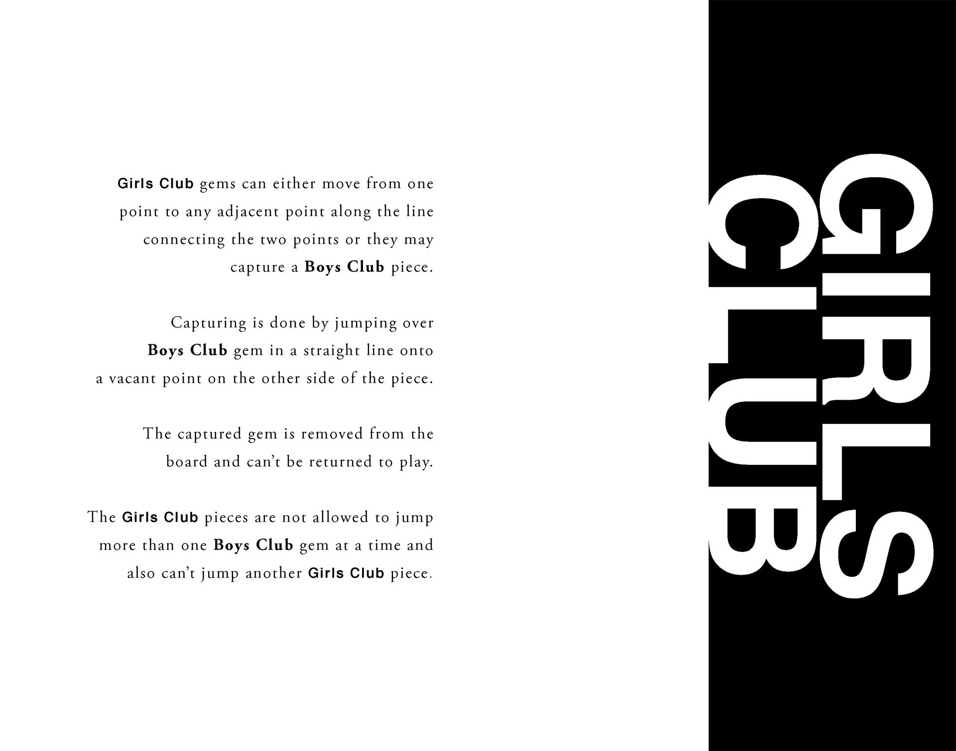 It's Still A Boys Club, Rules pages 6-7