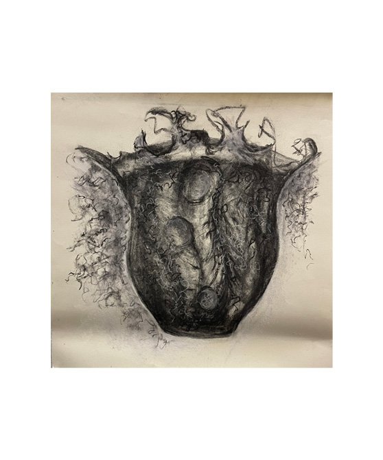 Beyond What You See: "Untitled" Charcoal and Pastel on Rives BFK paper