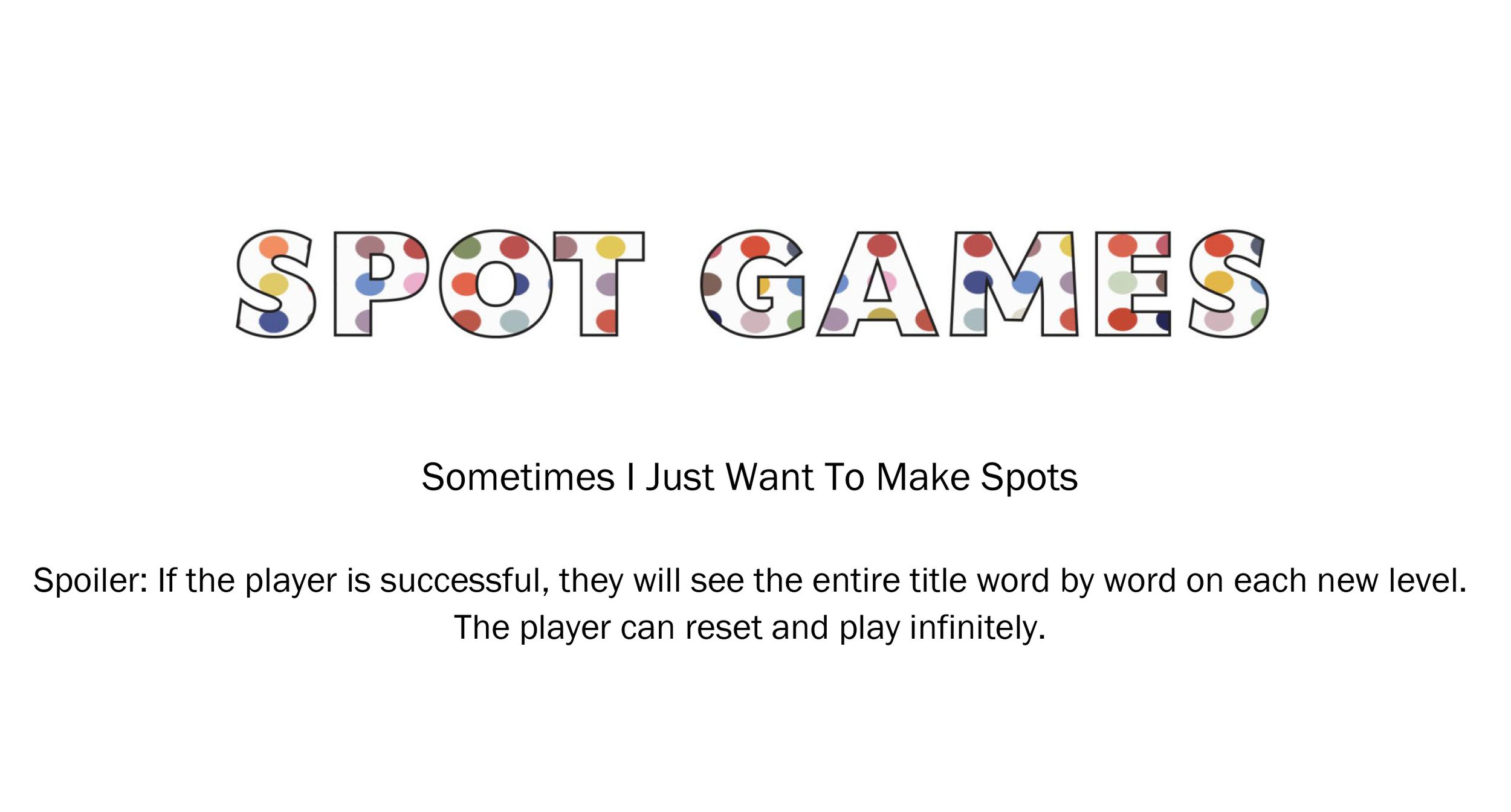 Spoiler: Sometimes I Just Want To Make Spots