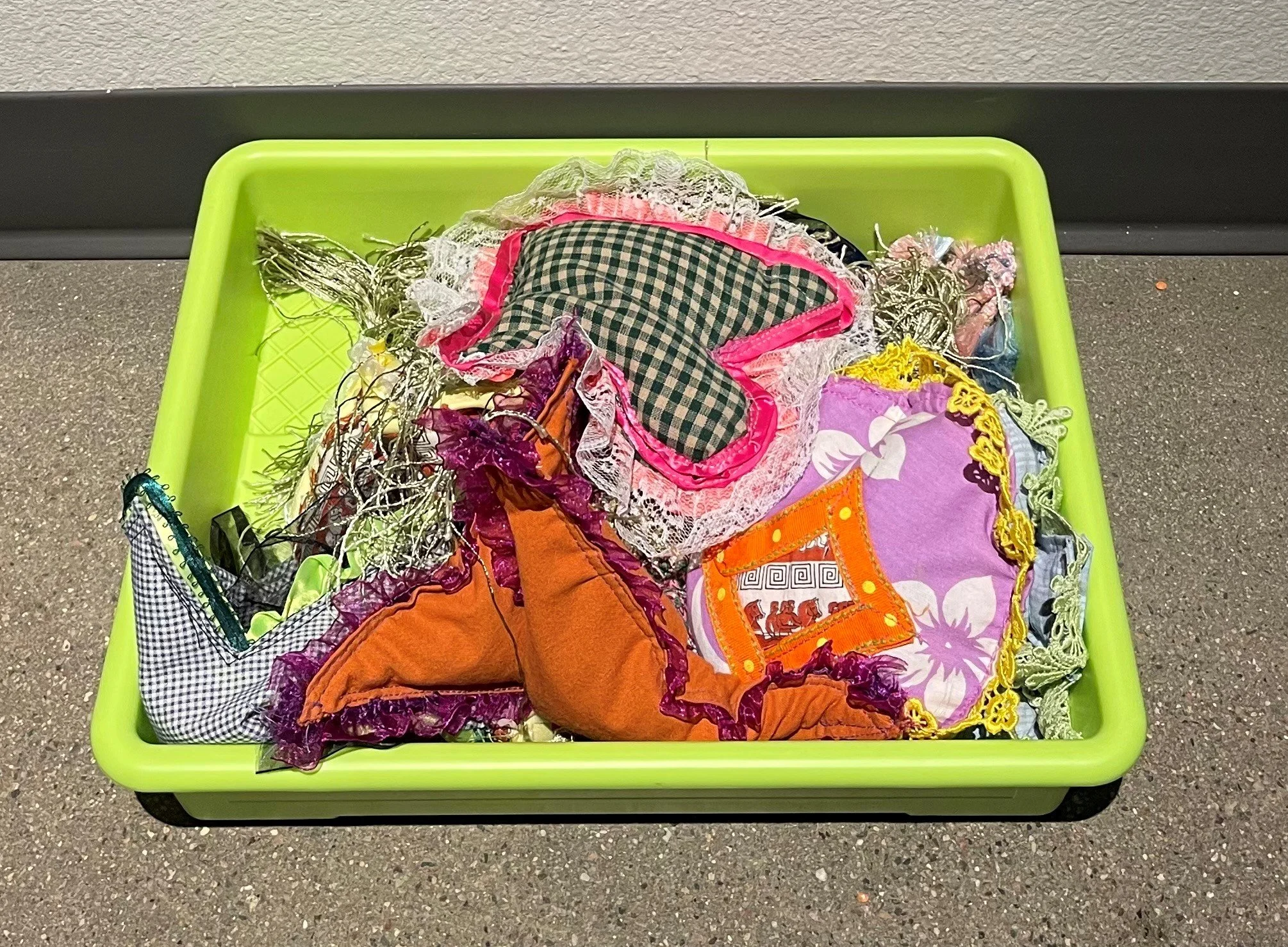 EQUALITY IS NOT SOMETHING THAT ADDS UP EASILY, 2023-24, Detail, Bean Bags, Media: textiles, beans, plastic box