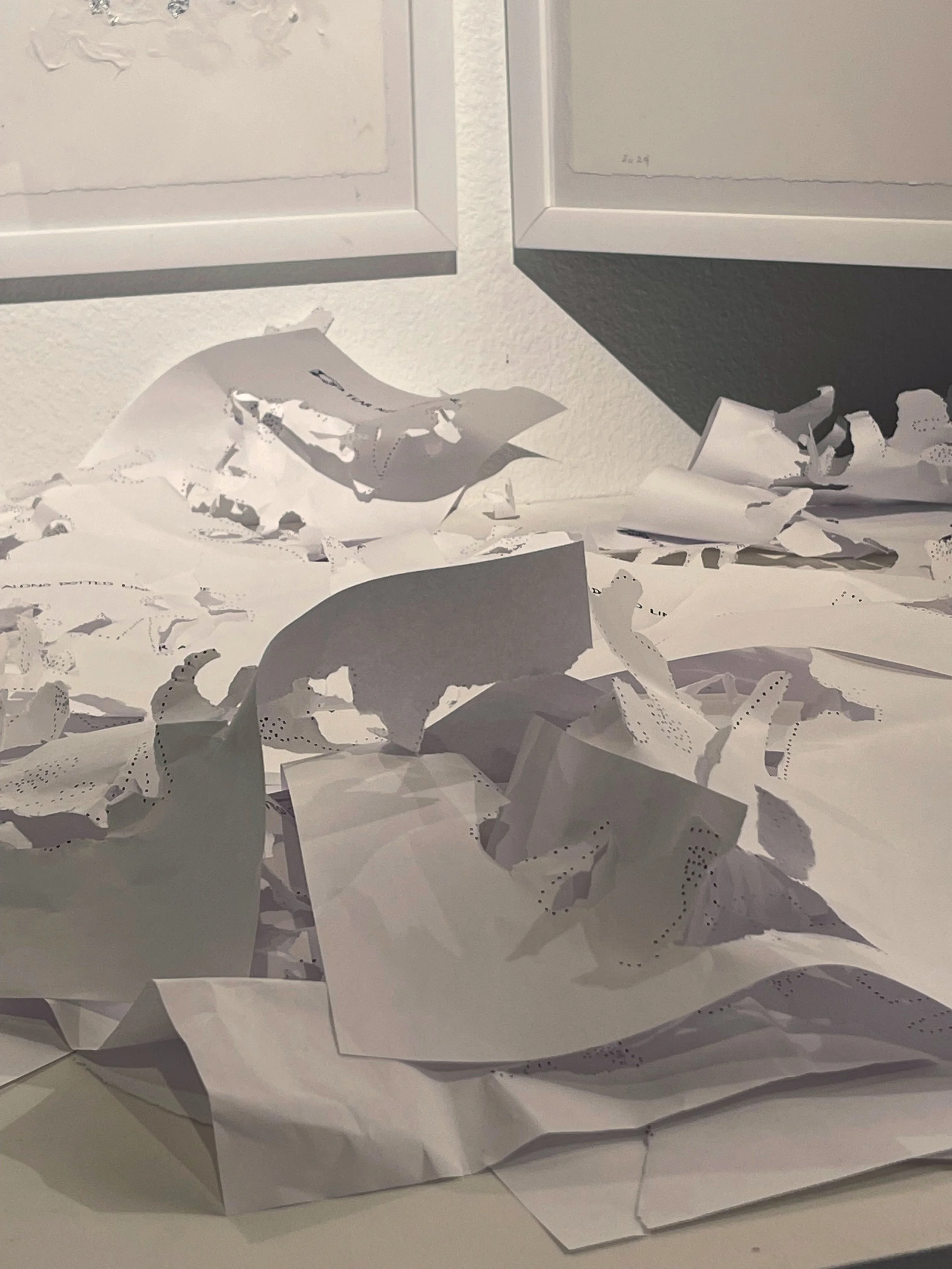 TEAR ALONG THE DOTTED LINE, 2023-24, Detail, Media: Torn photocopies