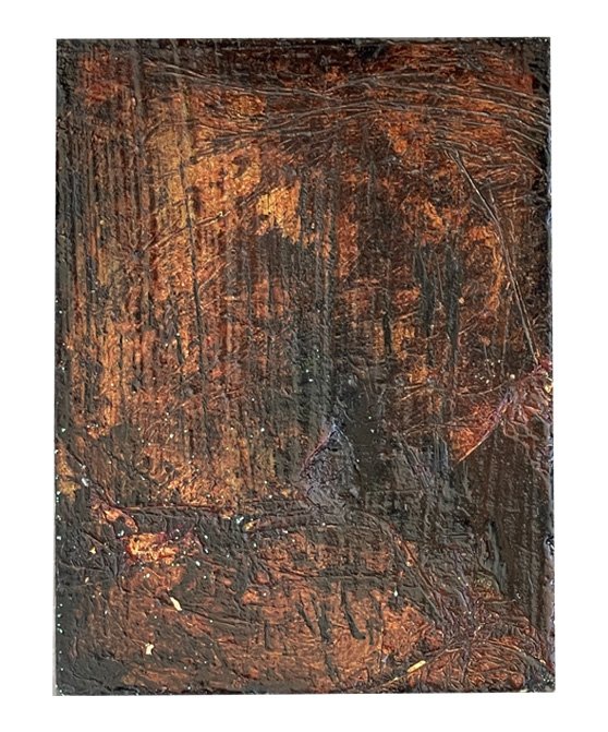 Triggered: "Save Us From What He Wants" Side A, Oil and Gold Leaf on Panel