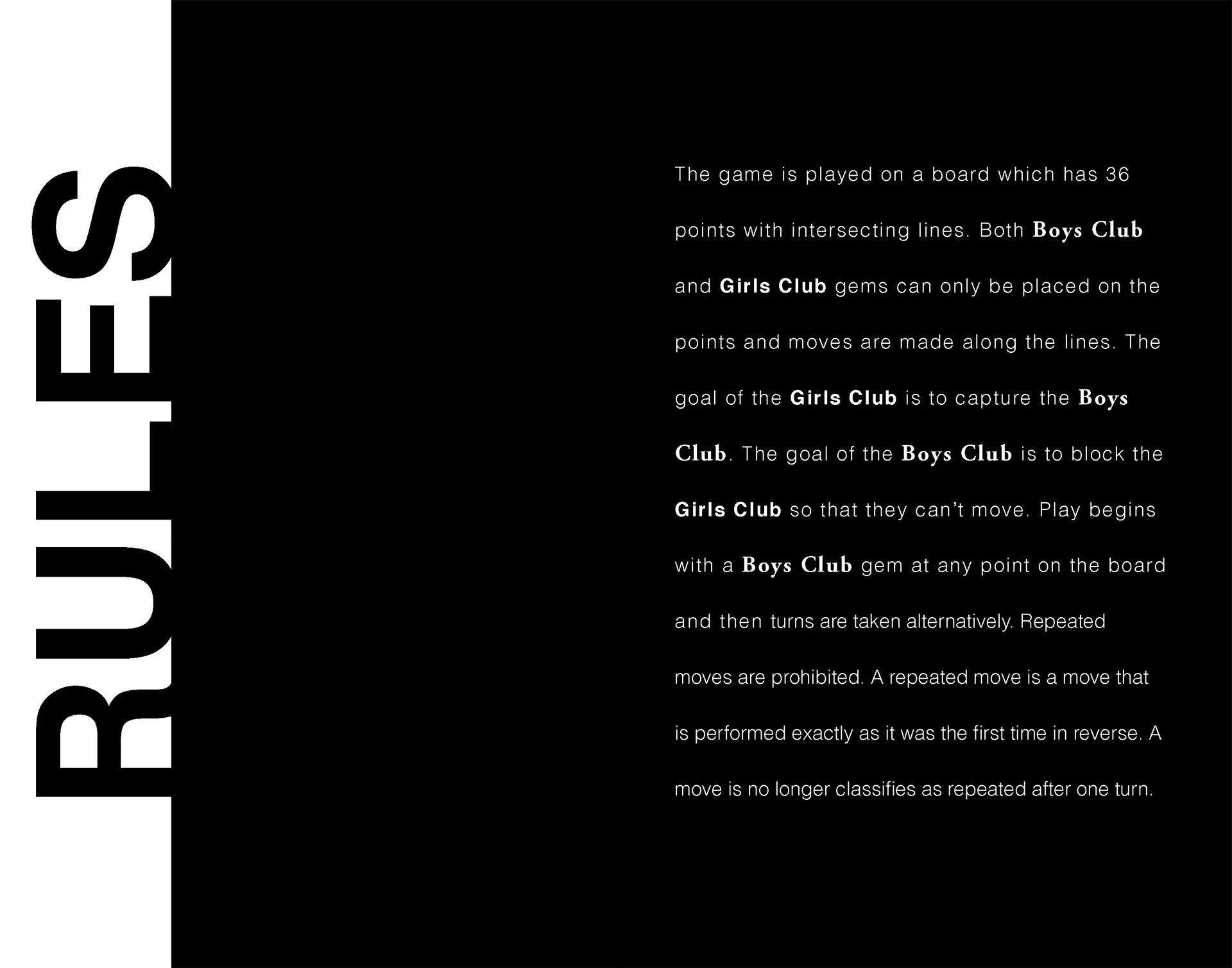 It's Still A Boys Club, Rules pages 3-4