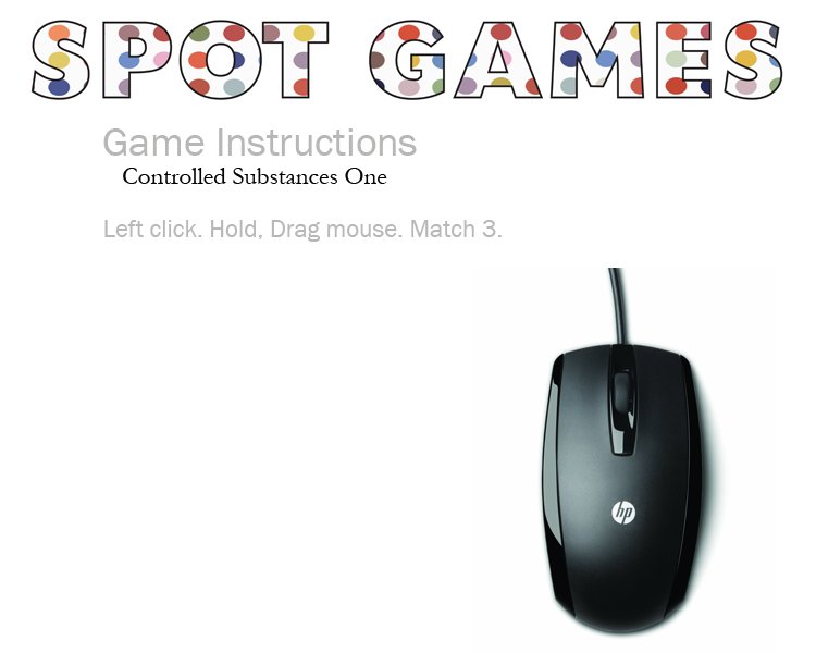 Gallery Instructions: Controlled Substances, One, Side 1