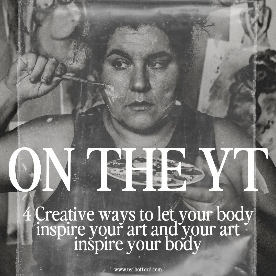 On the YouTube today:

4 Creative ways to let your body inspire your art and your art inspire your body

1. SELF PORTRAITS 
&quot;What is the thing you fear the most? Photograph it.&quot;

2. SCULPTING 
&quot;Sculpting is a tactile way to imagine and