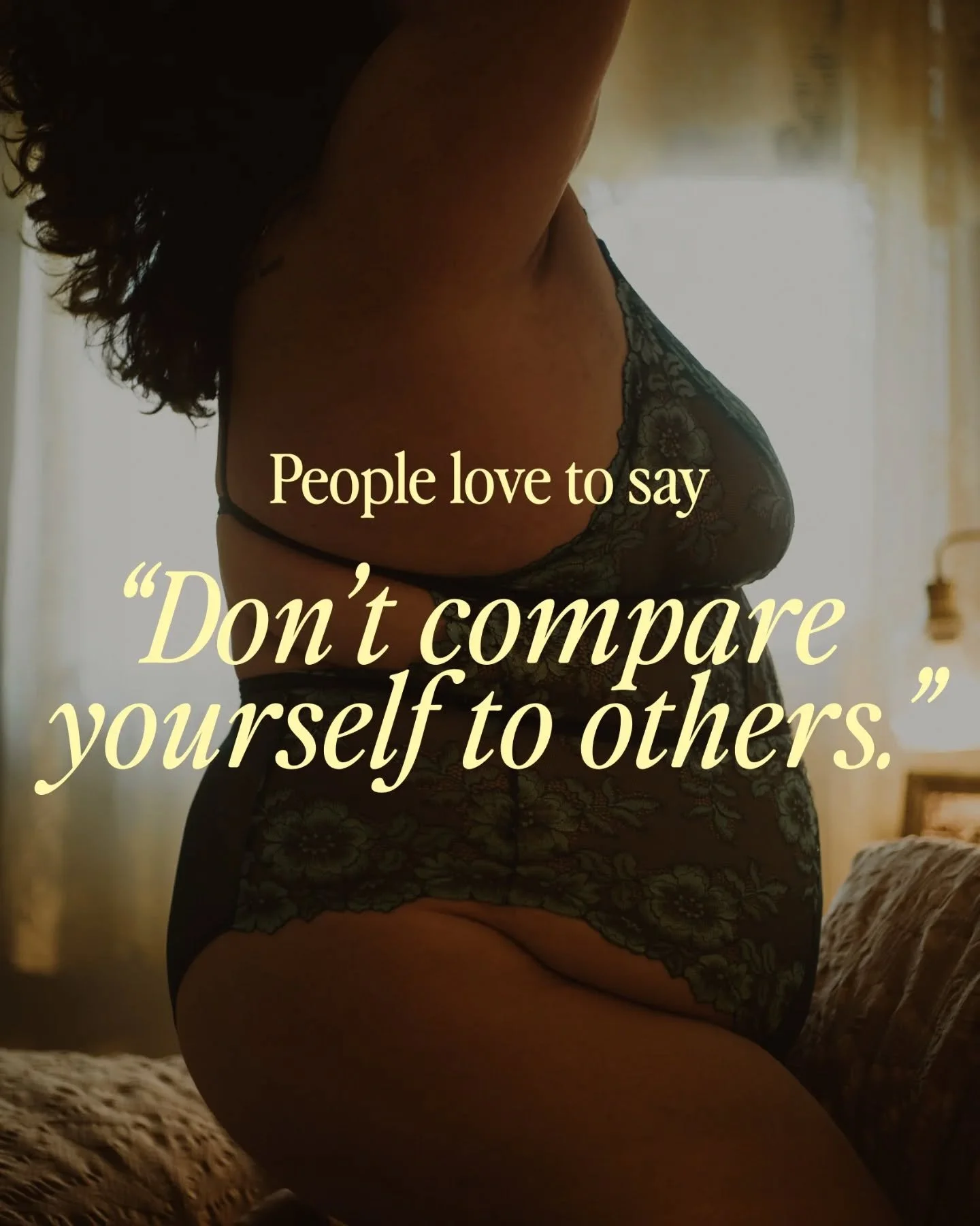 People love to say,
&ldquo;Don&rsquo;t compare yourself to others.&rdquo;

But no one warns you about the quiet heartbreak
of comparing yourself
to yourself.

Your past self.
Your &ldquo;better&rdquo; self.
Your &ldquo;one-day-when-I-finally-get-it-t