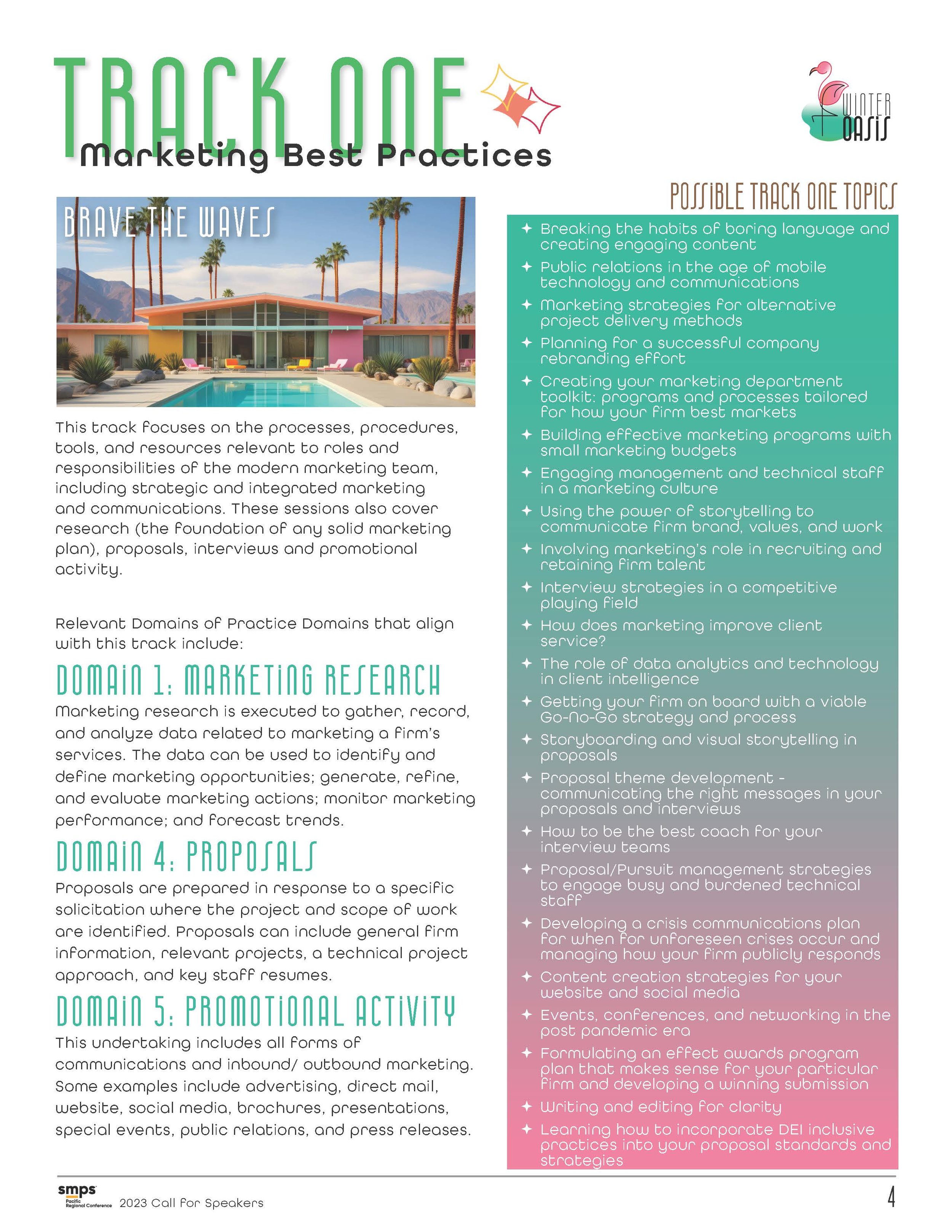 Call for Speakers Packet - Track Description