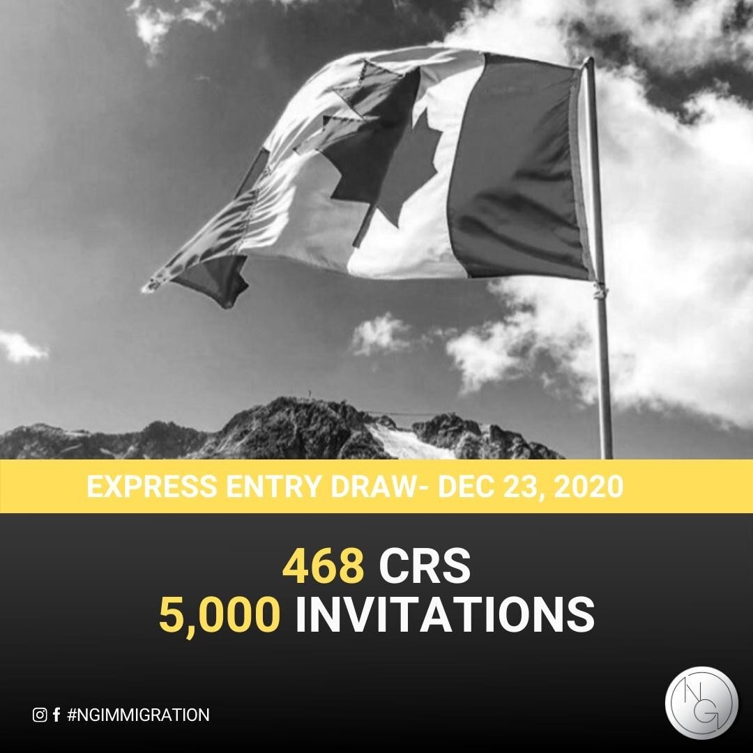 🚨Express Entry Draw🚨

Just in time for Christmas with a small drop in the CRS score. 

Looking to apply for permanent residence- now is the time! 

#canadaprvisa #permanentresident #canadalife #prvisa #visaconsultancy #visaconsultant #explorecanda 