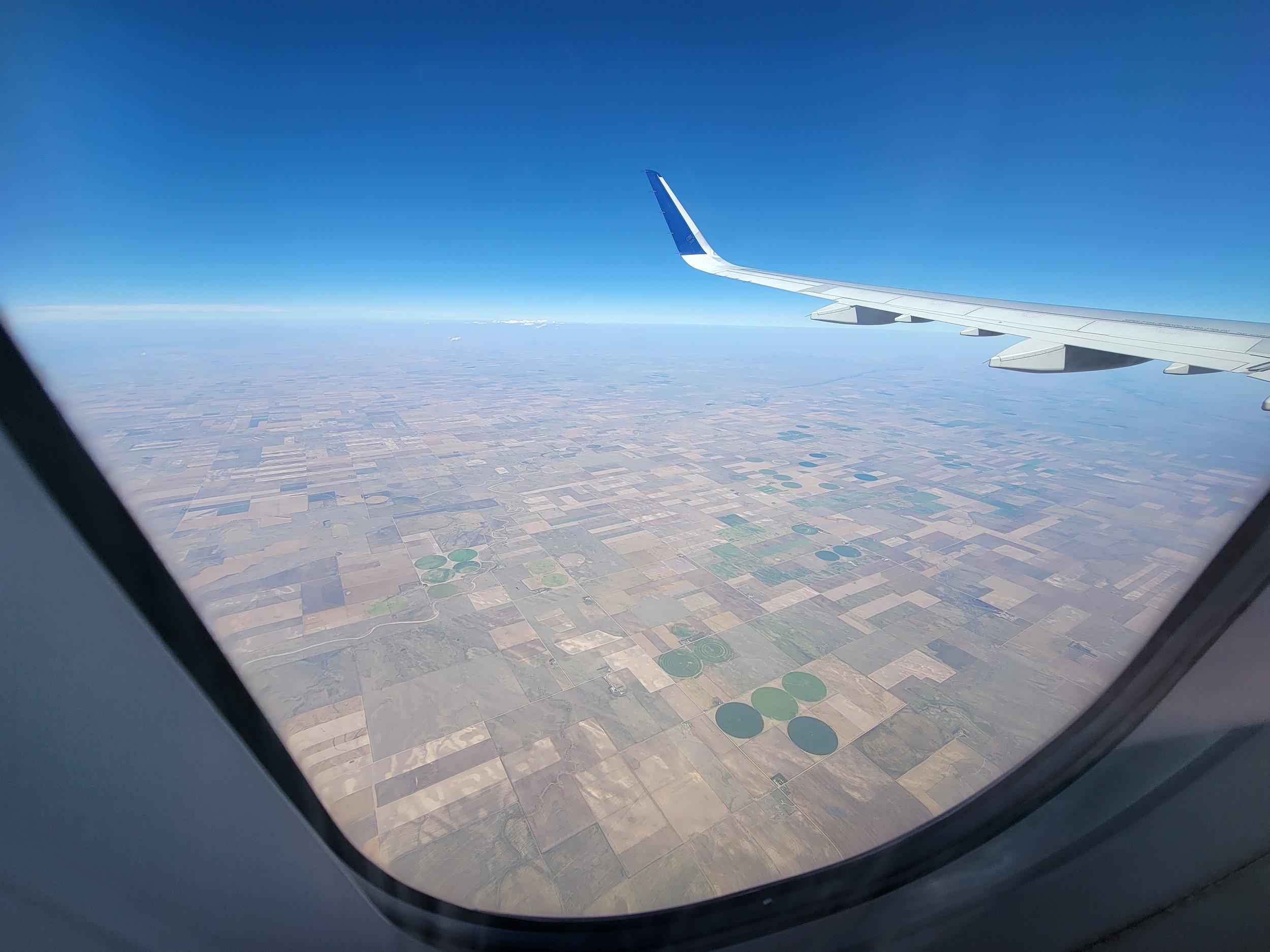 view of the middle of the united states from an airplane