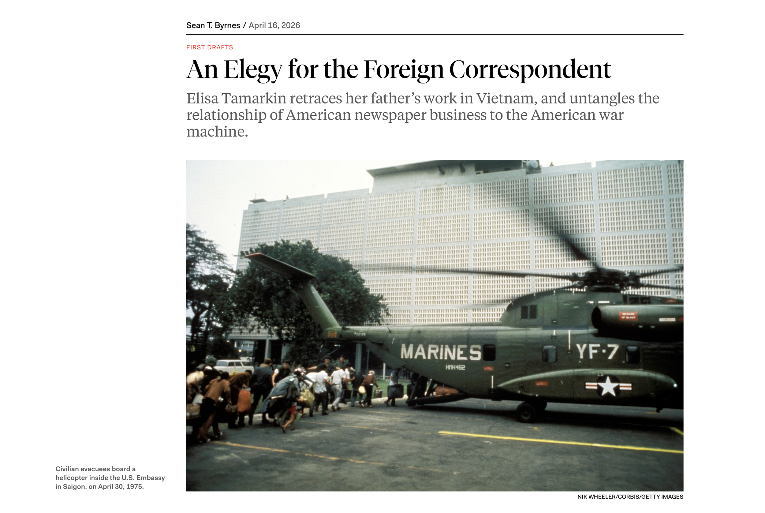 Elegy for a Foreign Correspondent 